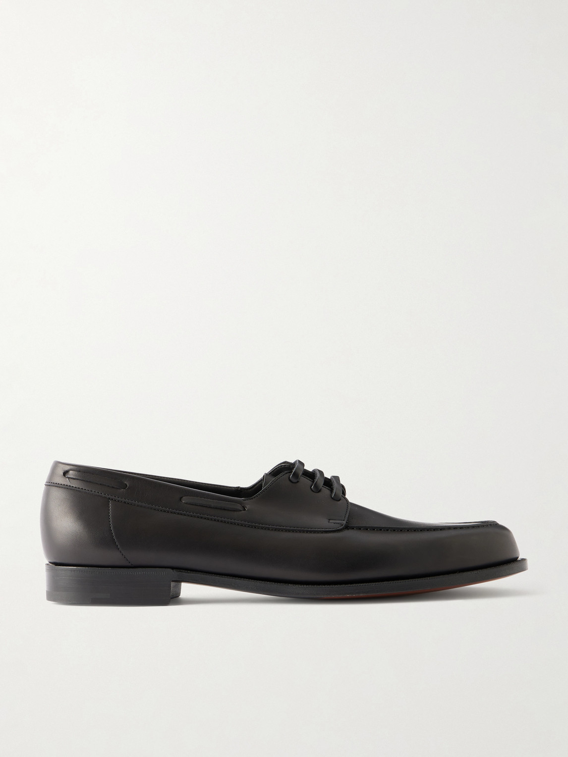 Edward Green Saltash Leather Boat Shoes In Animal Print