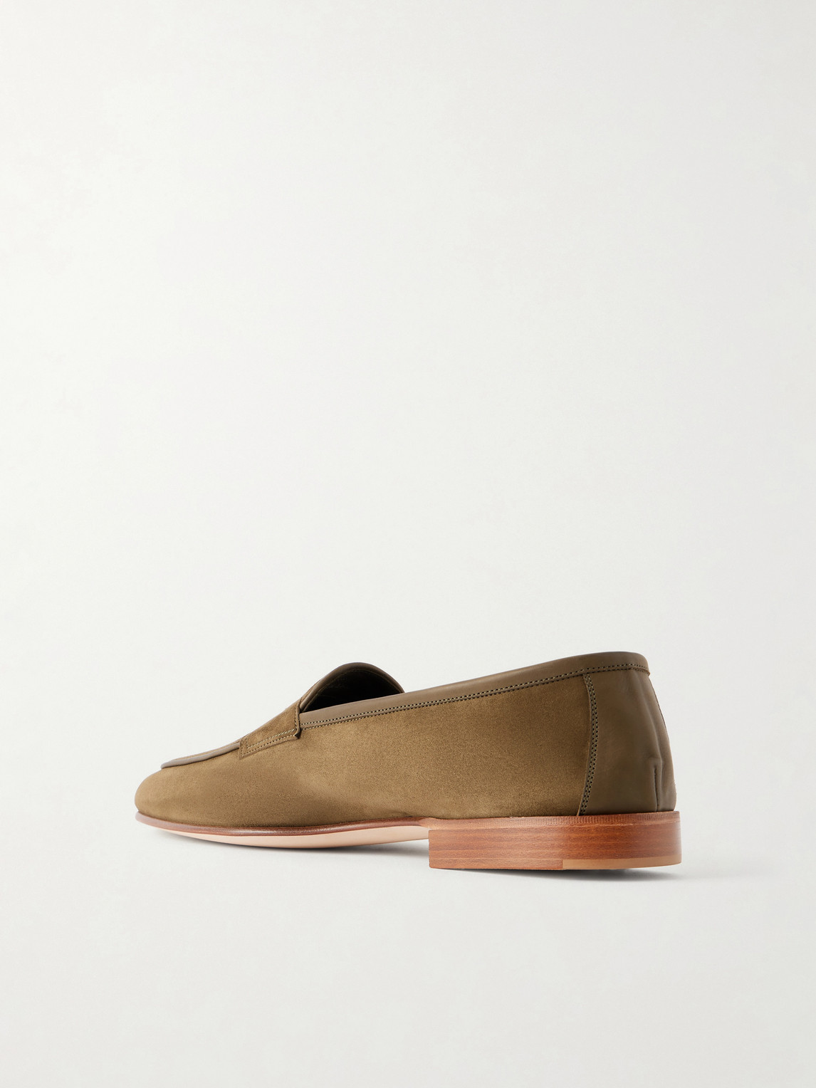 Polperro Leather-Trimmed Suede Penny Loafers