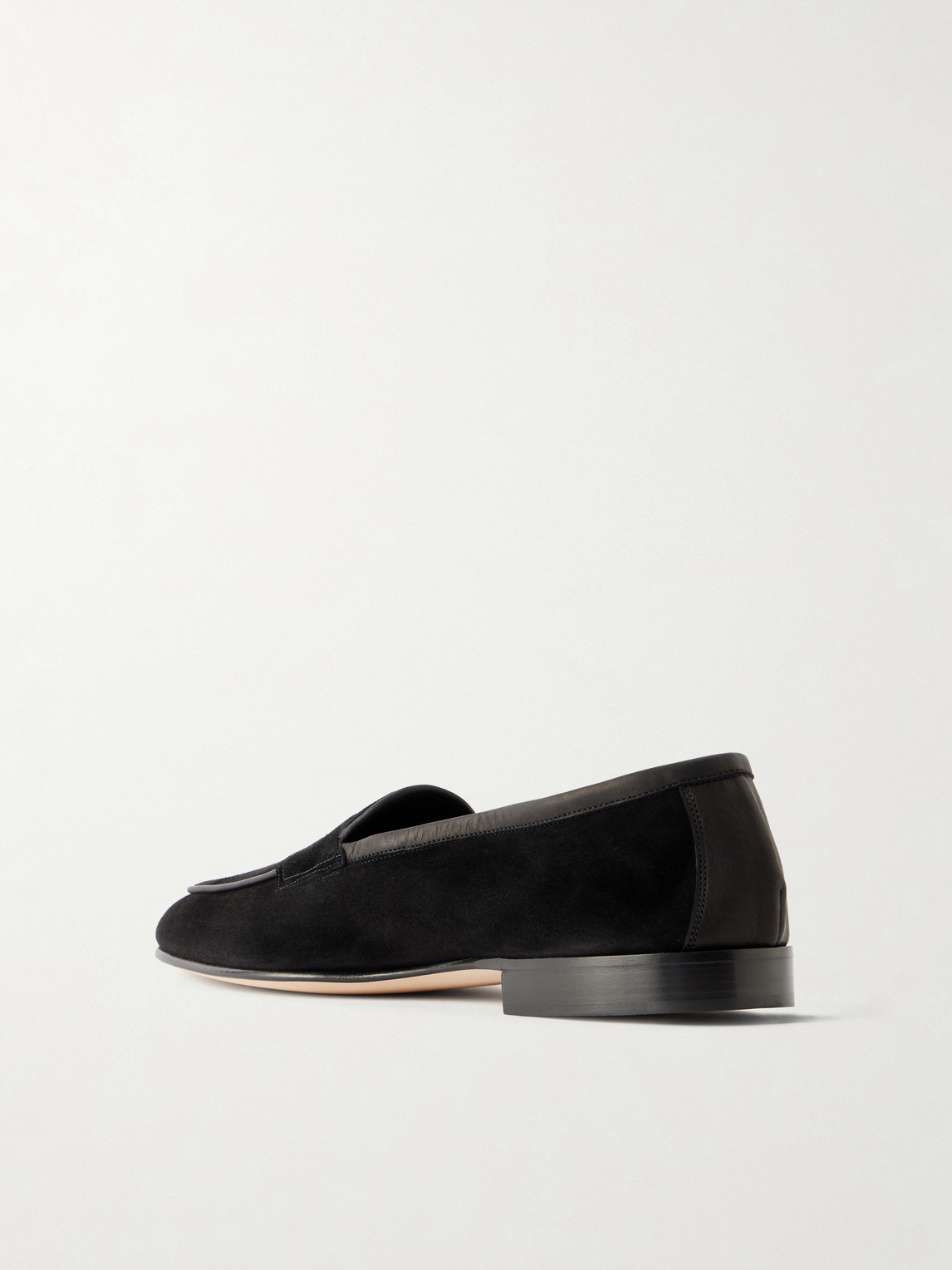 Polperro Leather-Trimmed Suede Penny Loafers