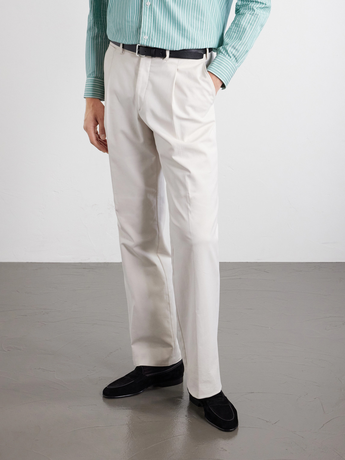 Polperro Leather-Trimmed Suede Penny Loafers