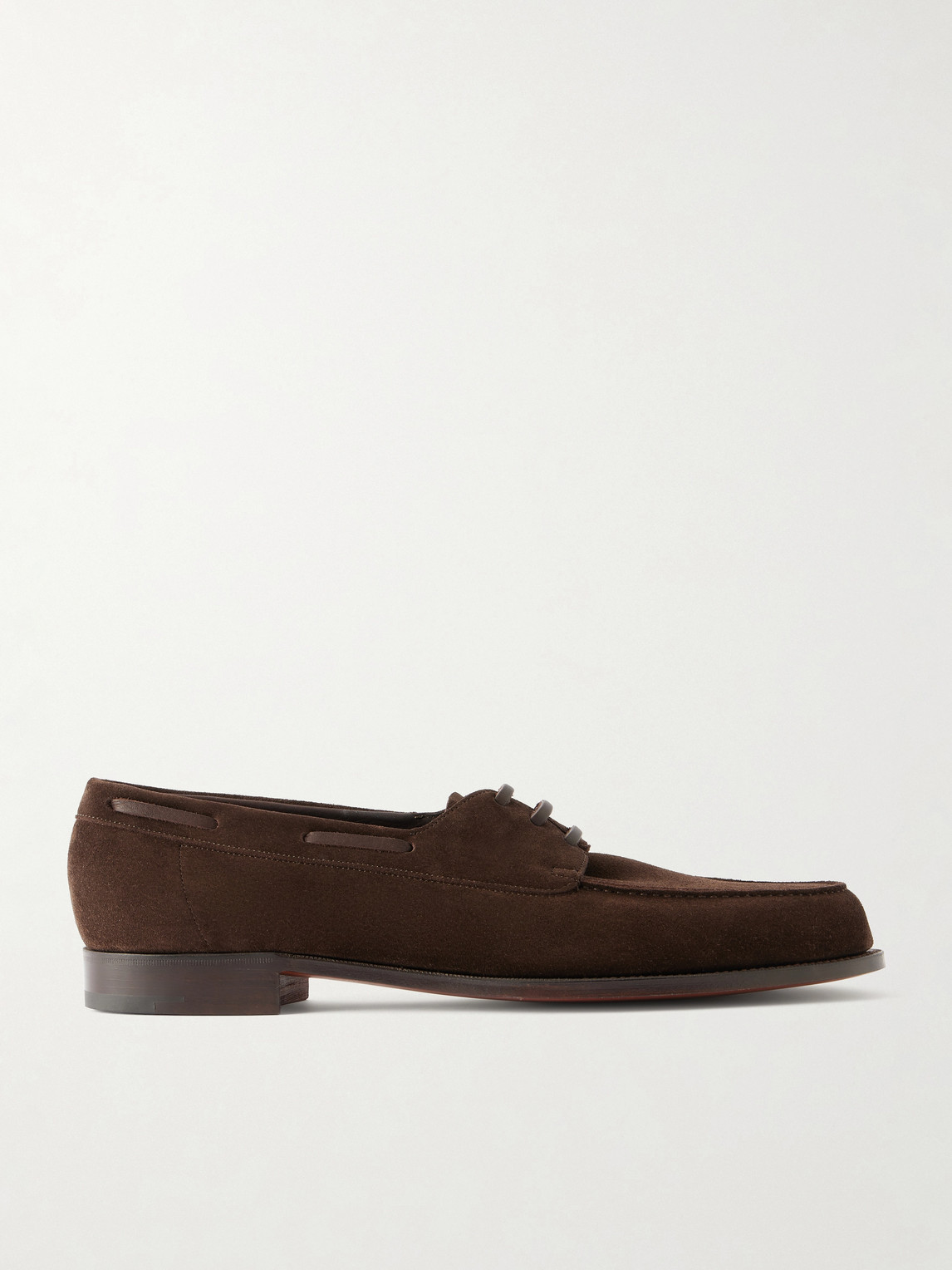 Edward Green Saltash Suede Boat Shoes In Brown