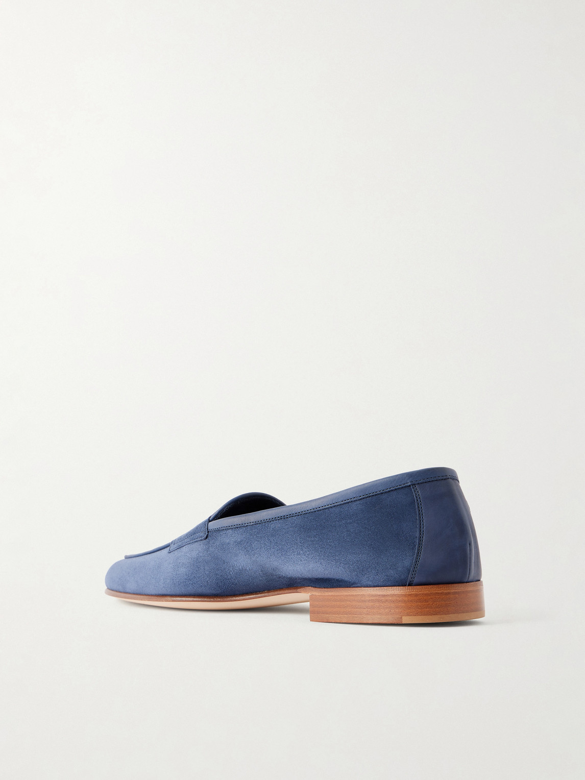 Polperro Leather-Trimmed Suede Penny Loafers
