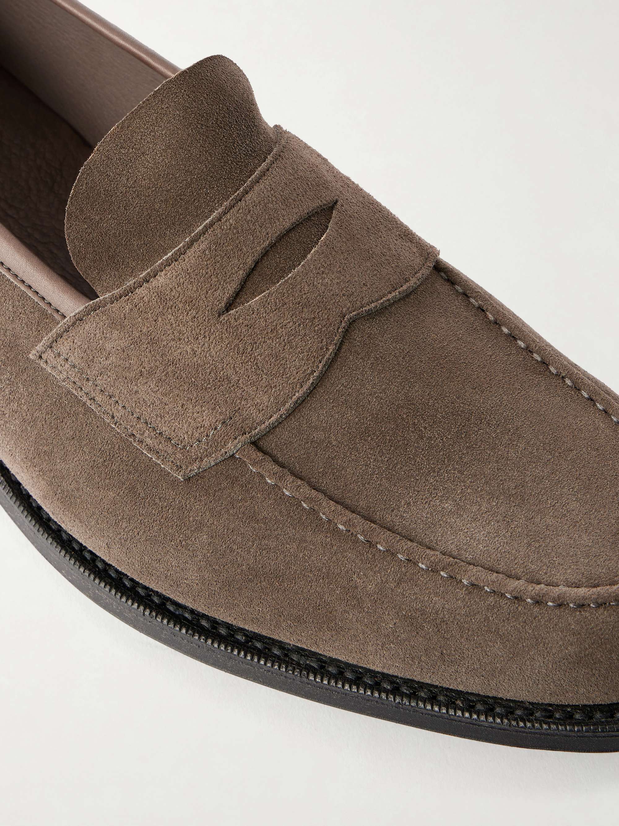Edward Green Pimlico Taupe Truffle Suede Loafers Mens UK 10-10.5 US 10.5-11 Introducing a new last at Edward Green is a rare event. Our  main image 4