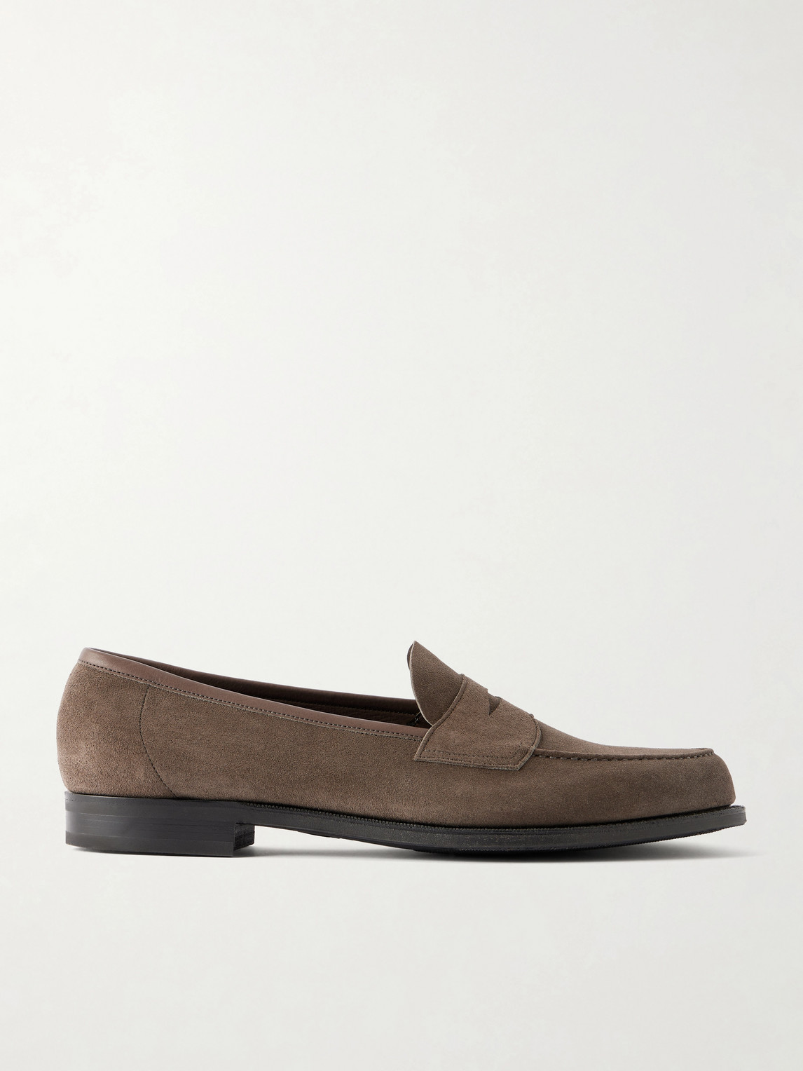 Edward Green Pimlico Suede Penny Loafers In Brown