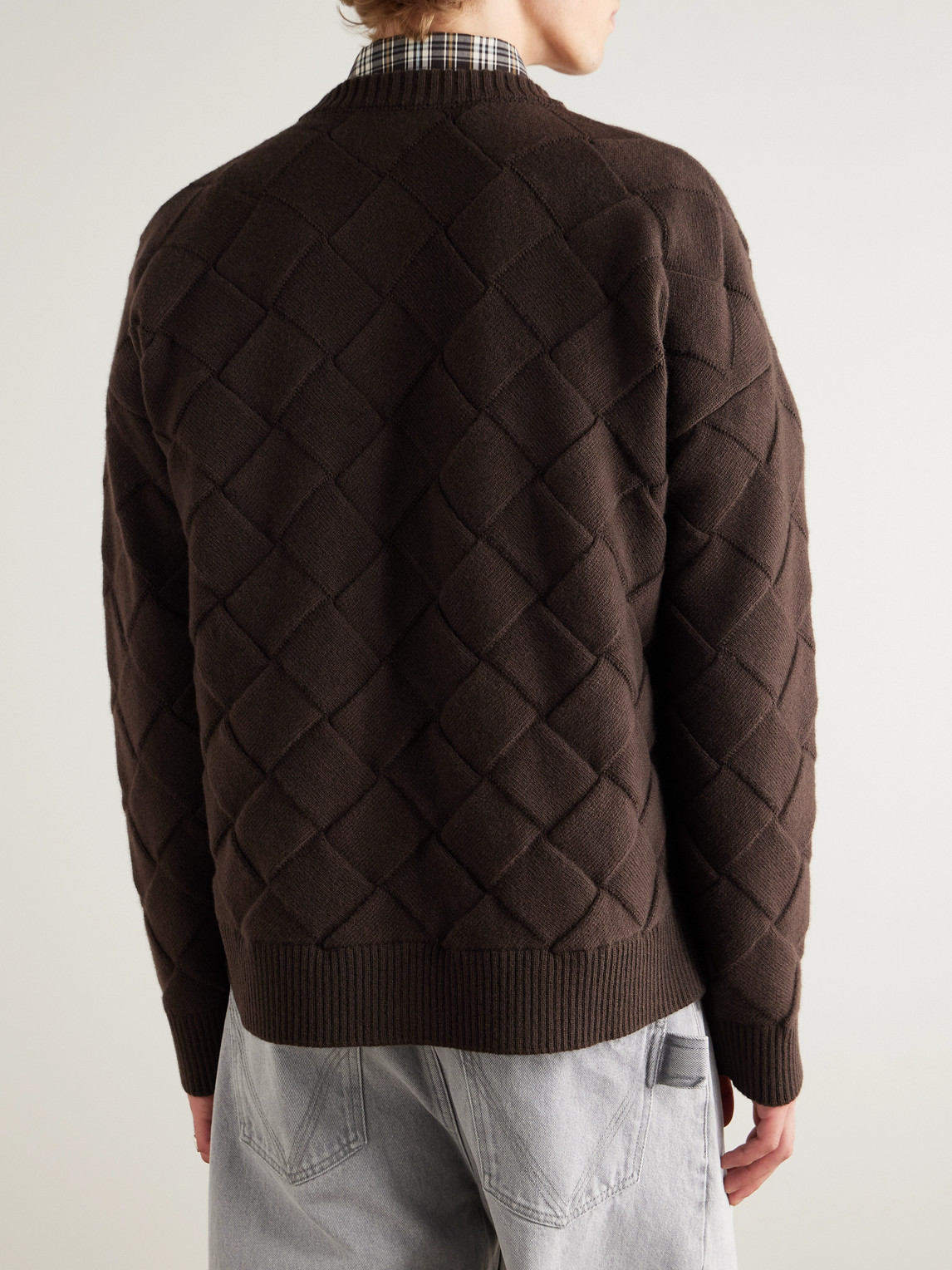  Bottega Veneta - Intrecciato Wool-blend Sweater - Men - Brown - Xl 