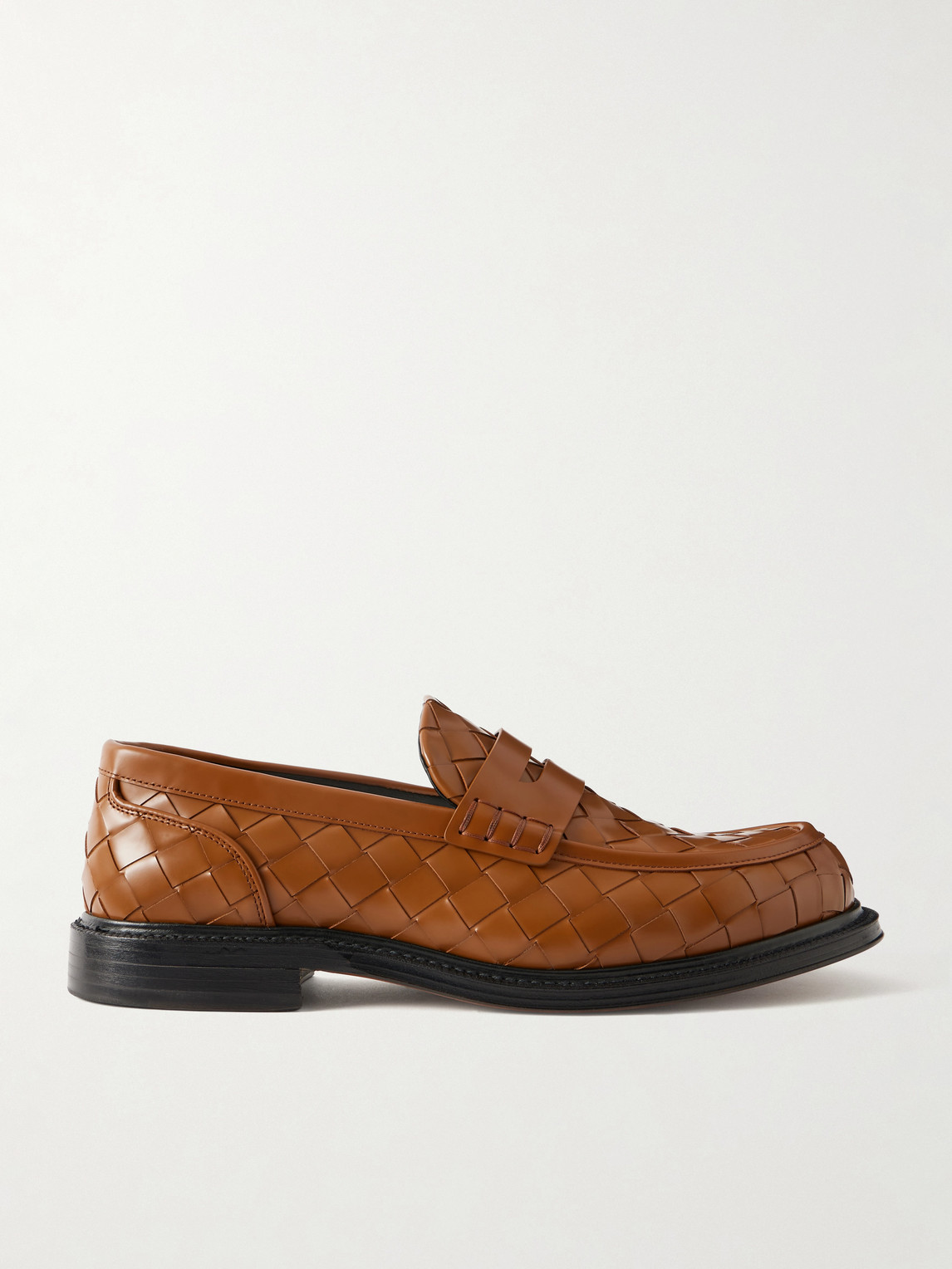 Bottega Veneta Bottega Veneta - James Woven Leather Penny Loafers - Men - Orange - EU 42 aus 100% Leather in Orange