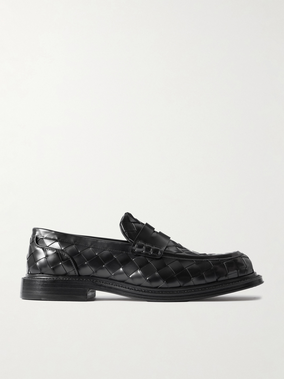 Bottega Veneta Bottega Veneta - James Woven Leather Penny Loafers - Men - Black - EU 44 aus 100% Leather in Black