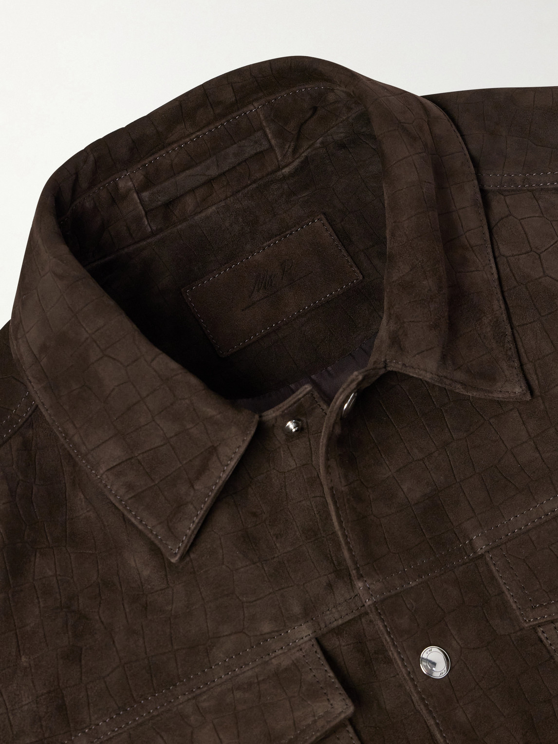Mr P. - Croc-Effect Suede Jacket