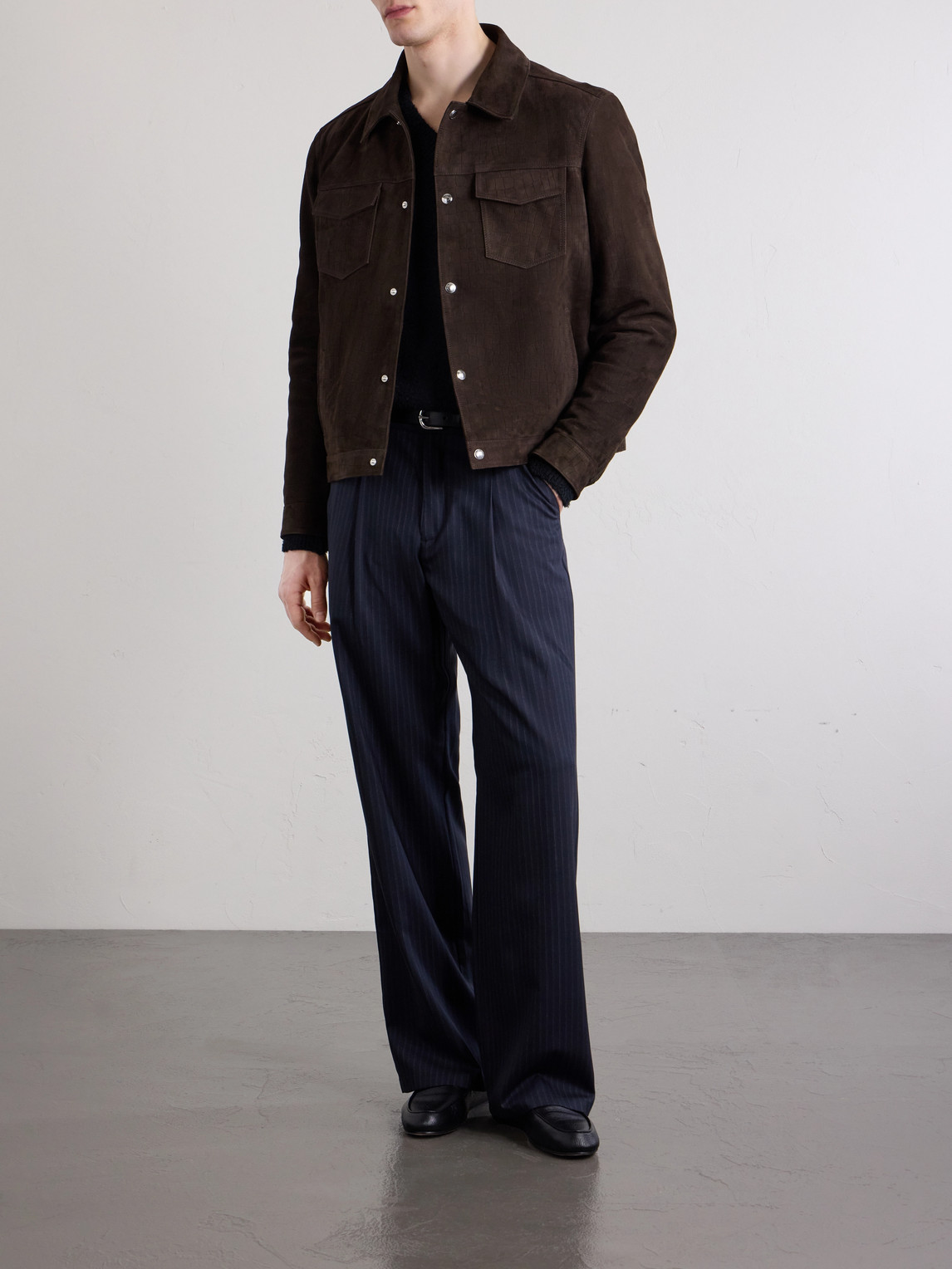 Mr P. - Croc-Effect Suede Jacket