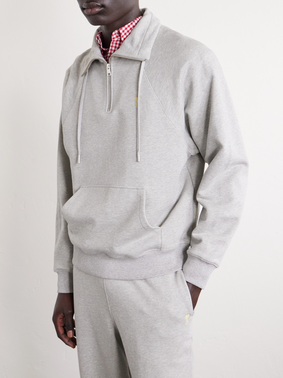 Logo-Embroidered Cotton-French Terry Half-Zip Sweater