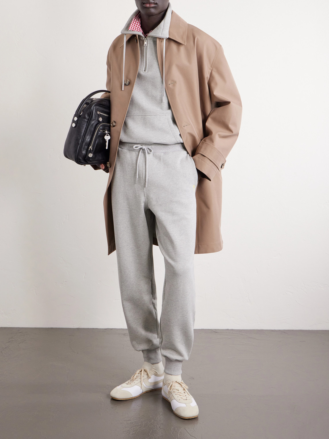 Logo-Embroidered Cotton-French Terry Half-Zip Sweater
