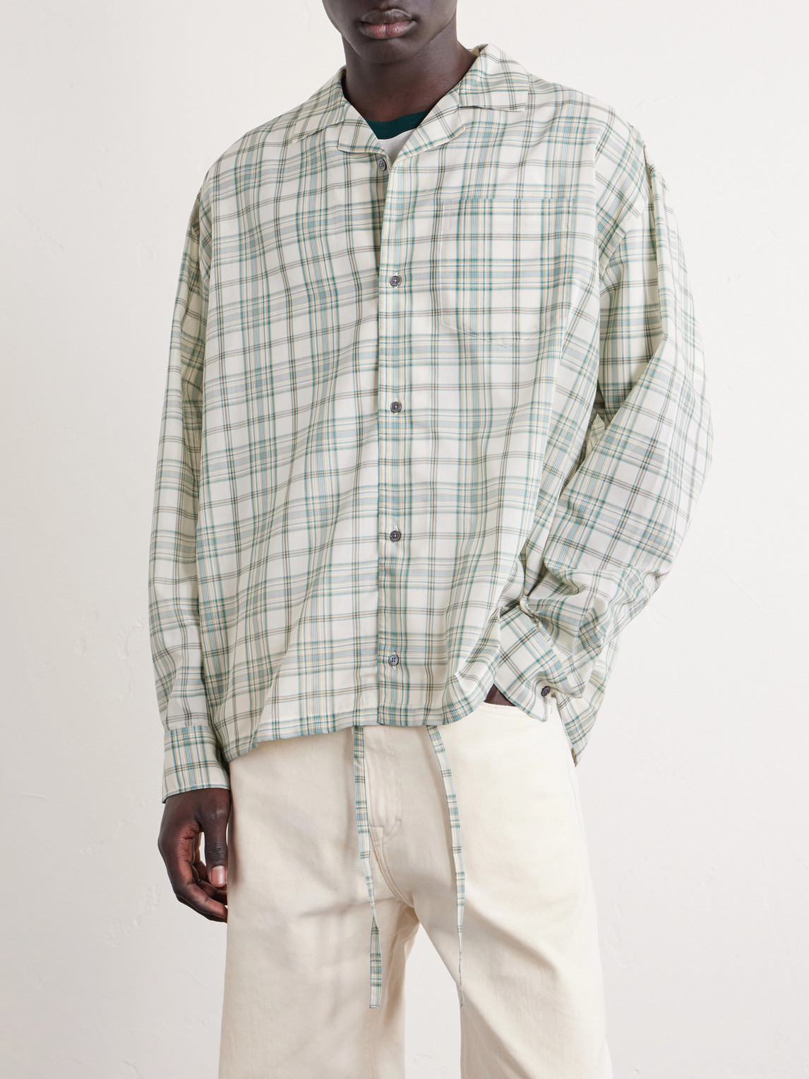  Ami Paris - Checked Poplin Shirt - Men - Green - Eu 38 