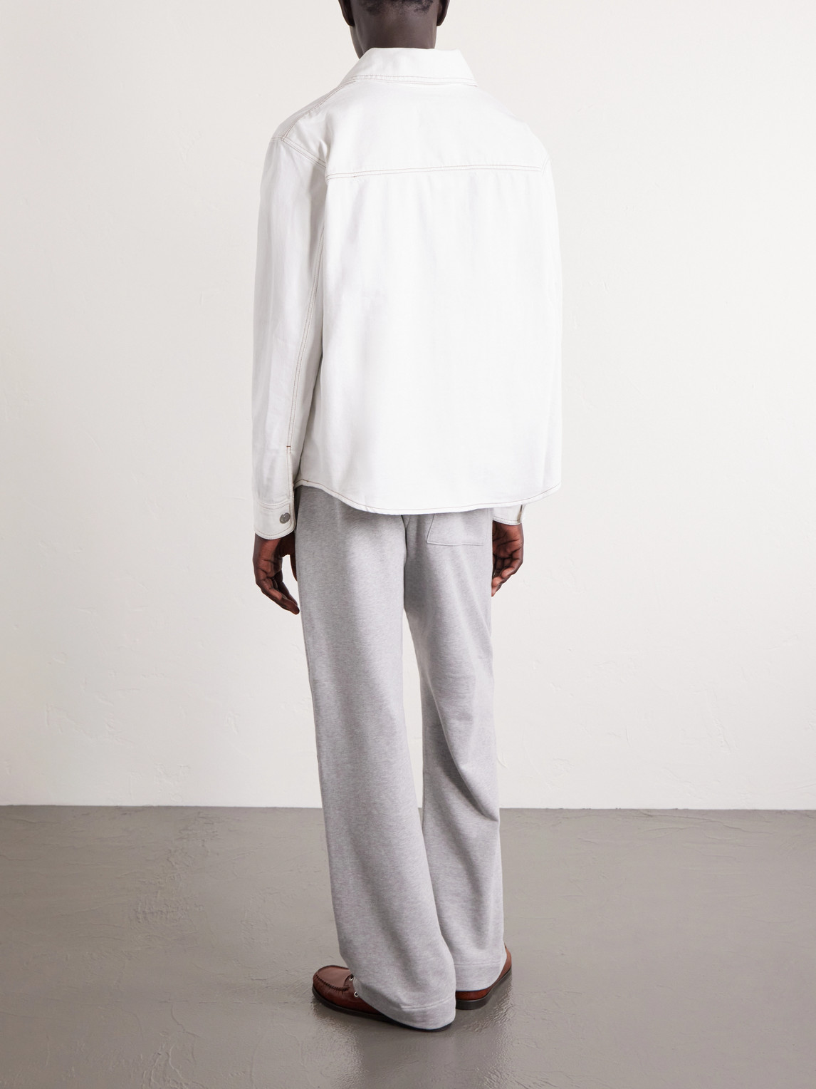  Ami Paris - Logo-embroidered Denim Overshirt - Men - White - Xs 