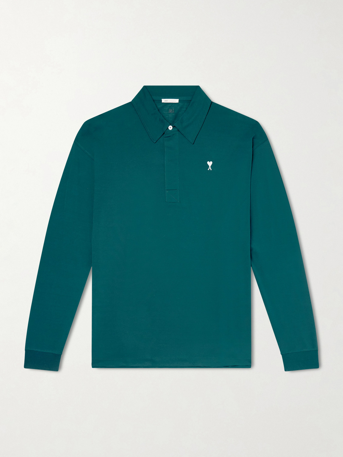 AMI Paris AMI PARIS - Logo-Embroidered Cotton-Jersey Shirt - Men - Green - XS aus 100% Cotton in Green