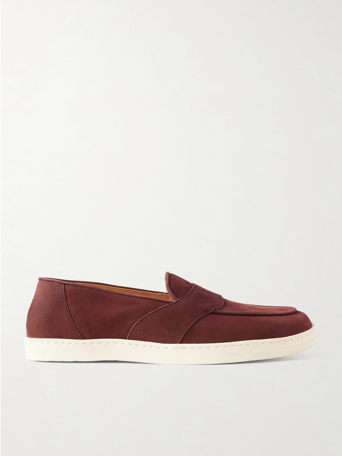 George Cleverley Joey Nubuck Penny Loafers In Red