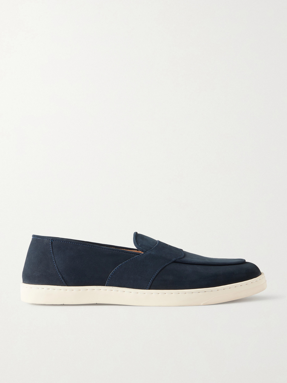 George Cleverley Joey Nubuck Penny Loafers In Blue