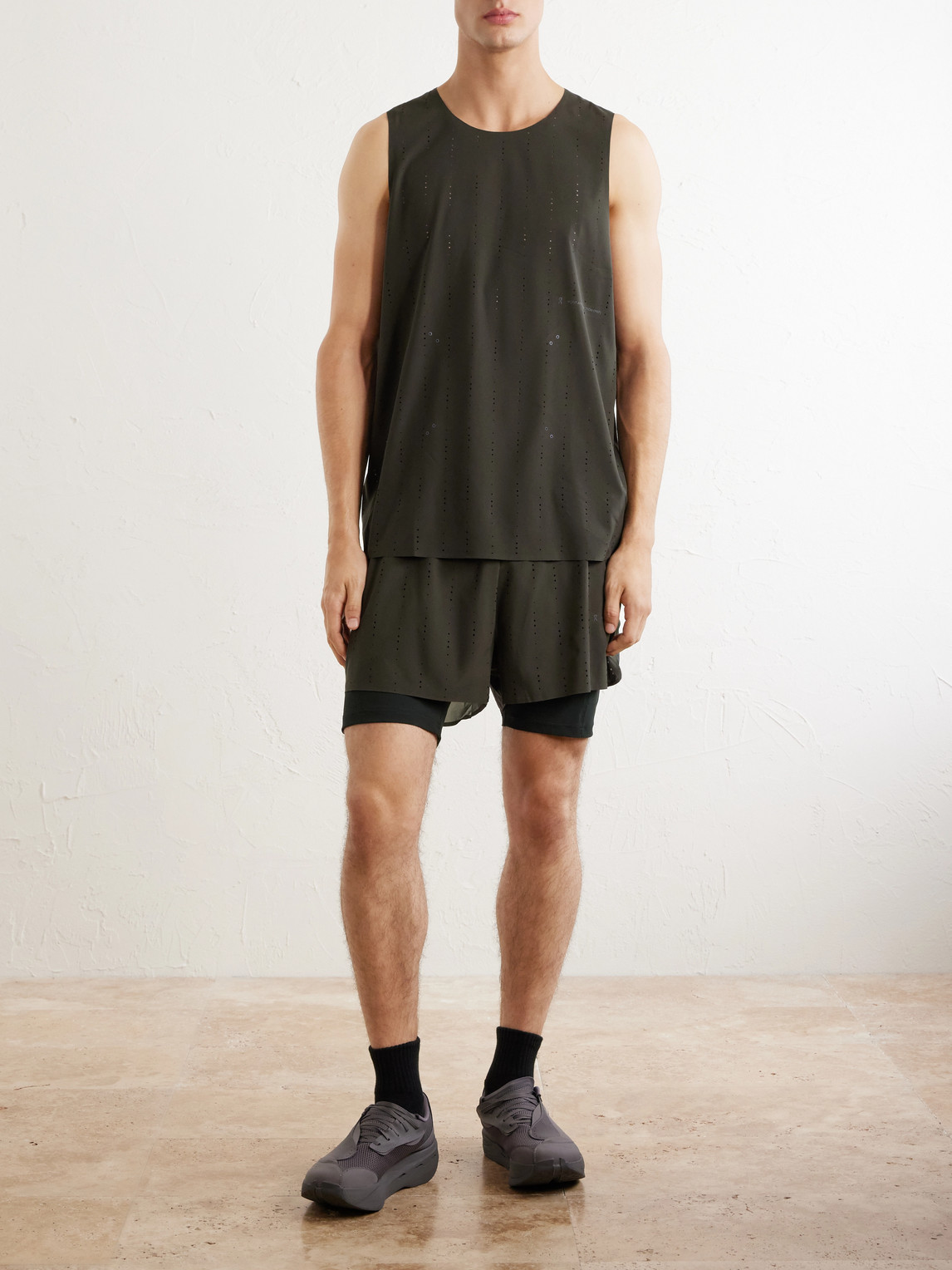 + Post Archive Faction Zero Perforated Reycled-Jersey Running Top — 2