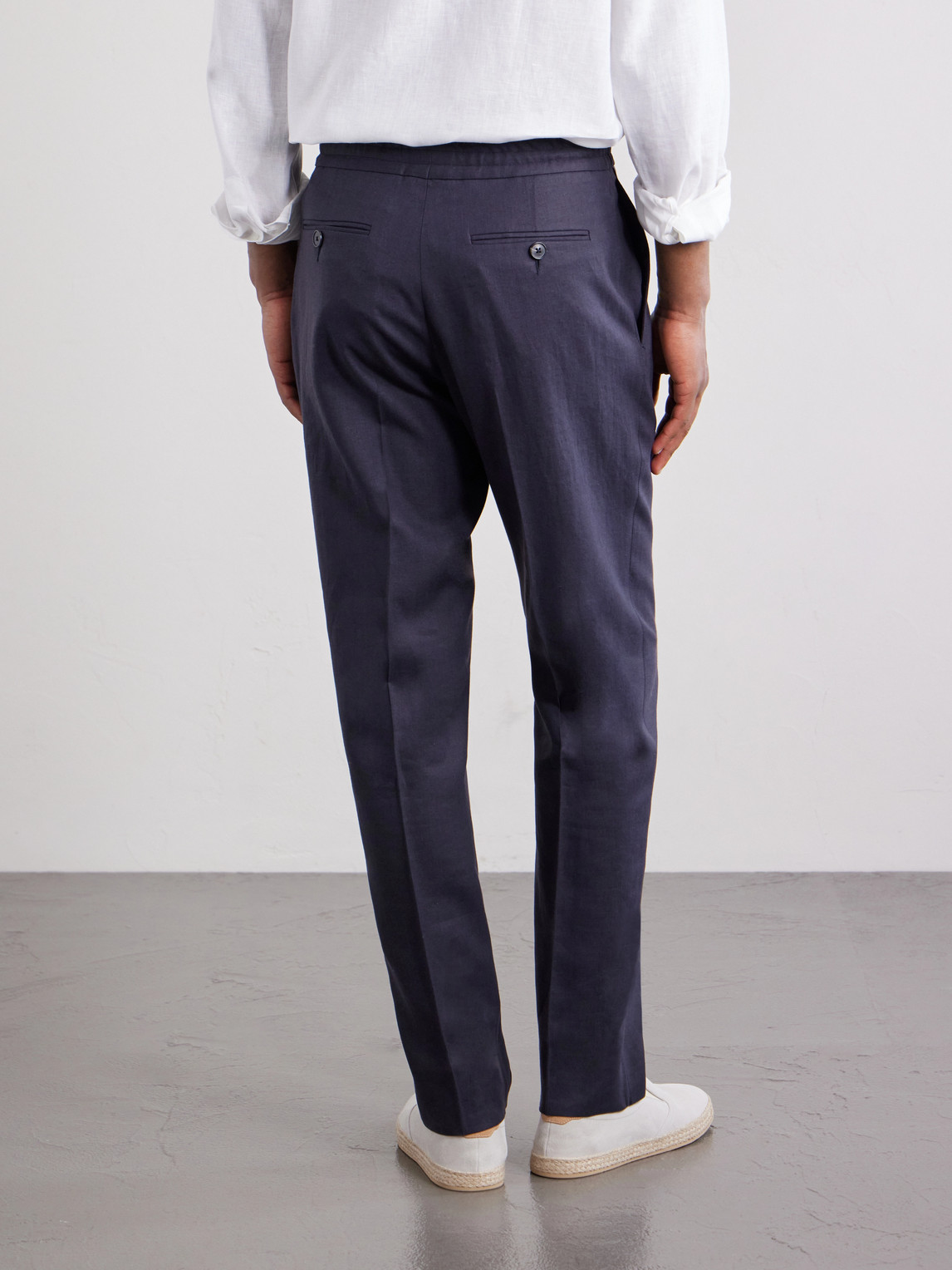 Straight-Leg Linen-Twill Trousers