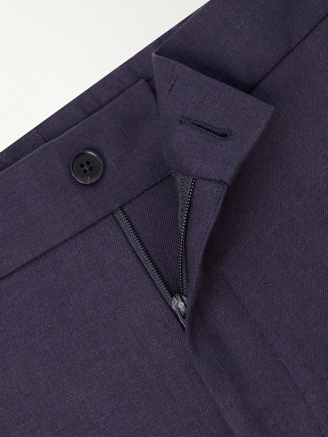 Straight-Leg Linen-Twill Trousers