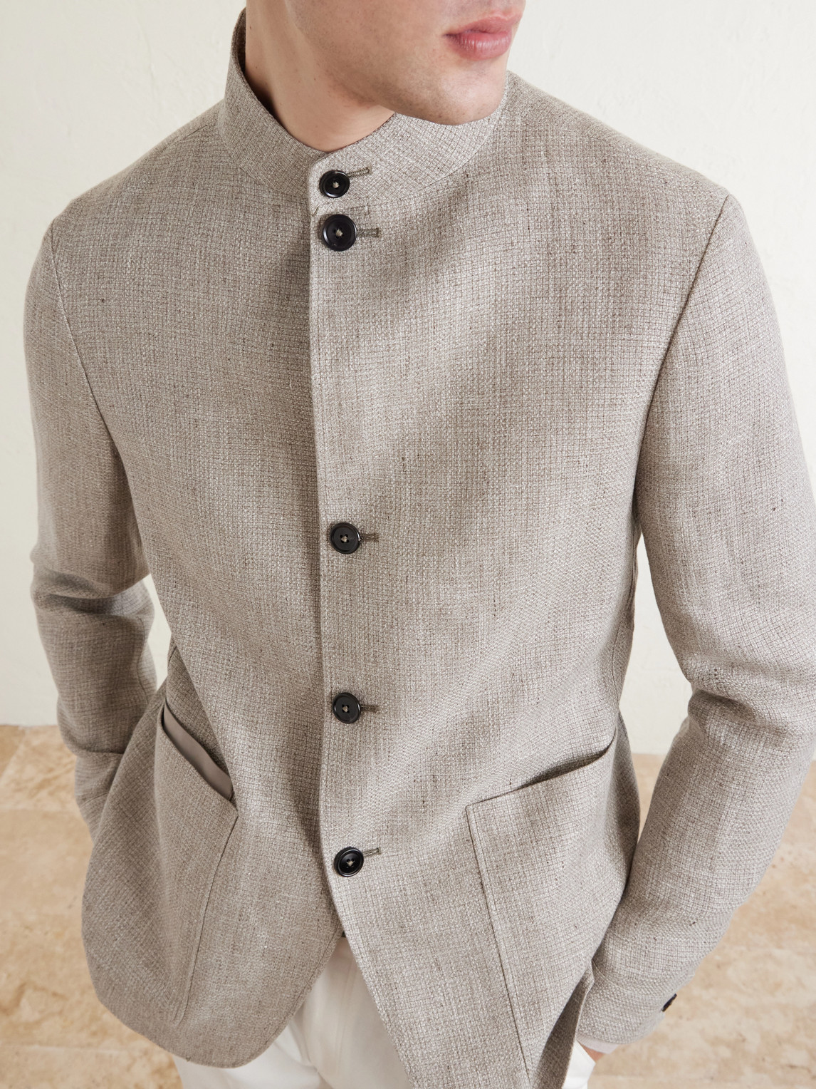 Textured-Linen Jacket