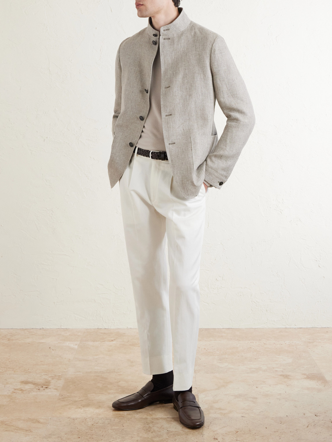 Textured-Linen Jacket
