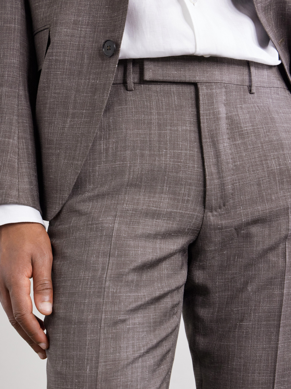 Straight-Leg Price Of Wales Checked Wool, Silk And Linen-Blend Suit Trousers