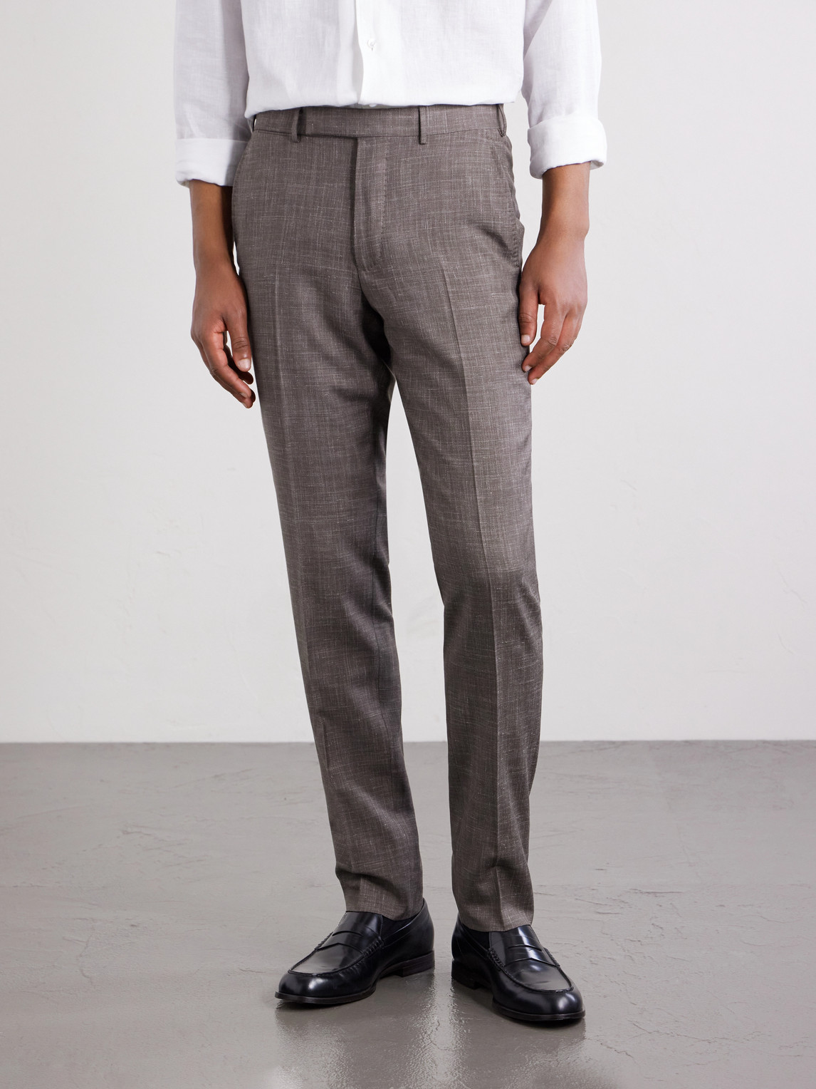  Zegna - Straight-leg Price Of Wales Checked Wool, Silk And Linen-blend Suit Trousers - Men - Brown - It 46 