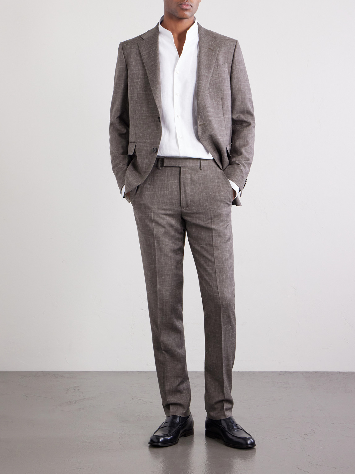 Straight-Leg Price Of Wales Checked Wool, Silk And Linen-Blend Suit Trousers