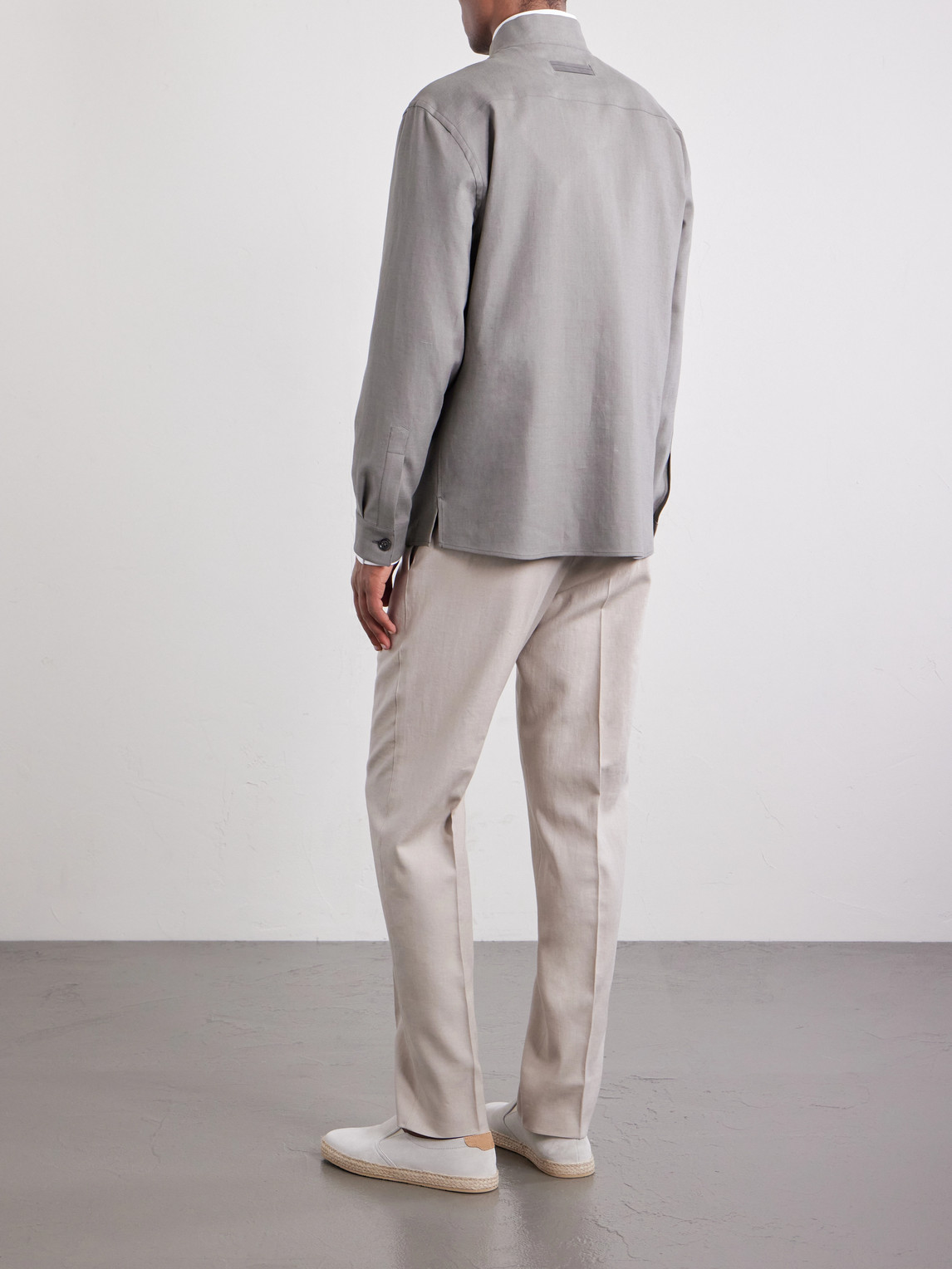  Zegna - Linen-gabardine Overshirt - Men - Gray - M 
