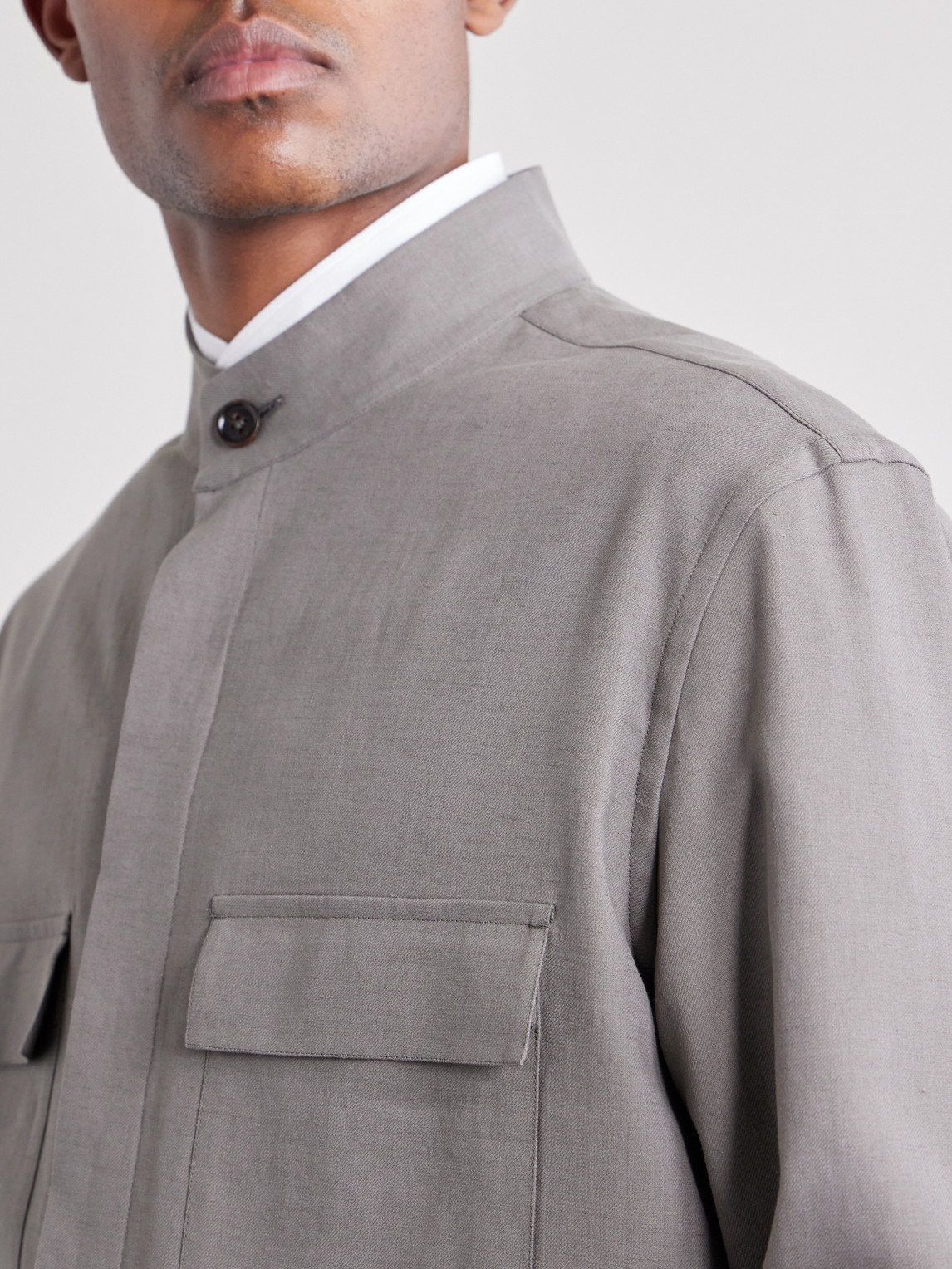 Linen-Gabardine Overshirt