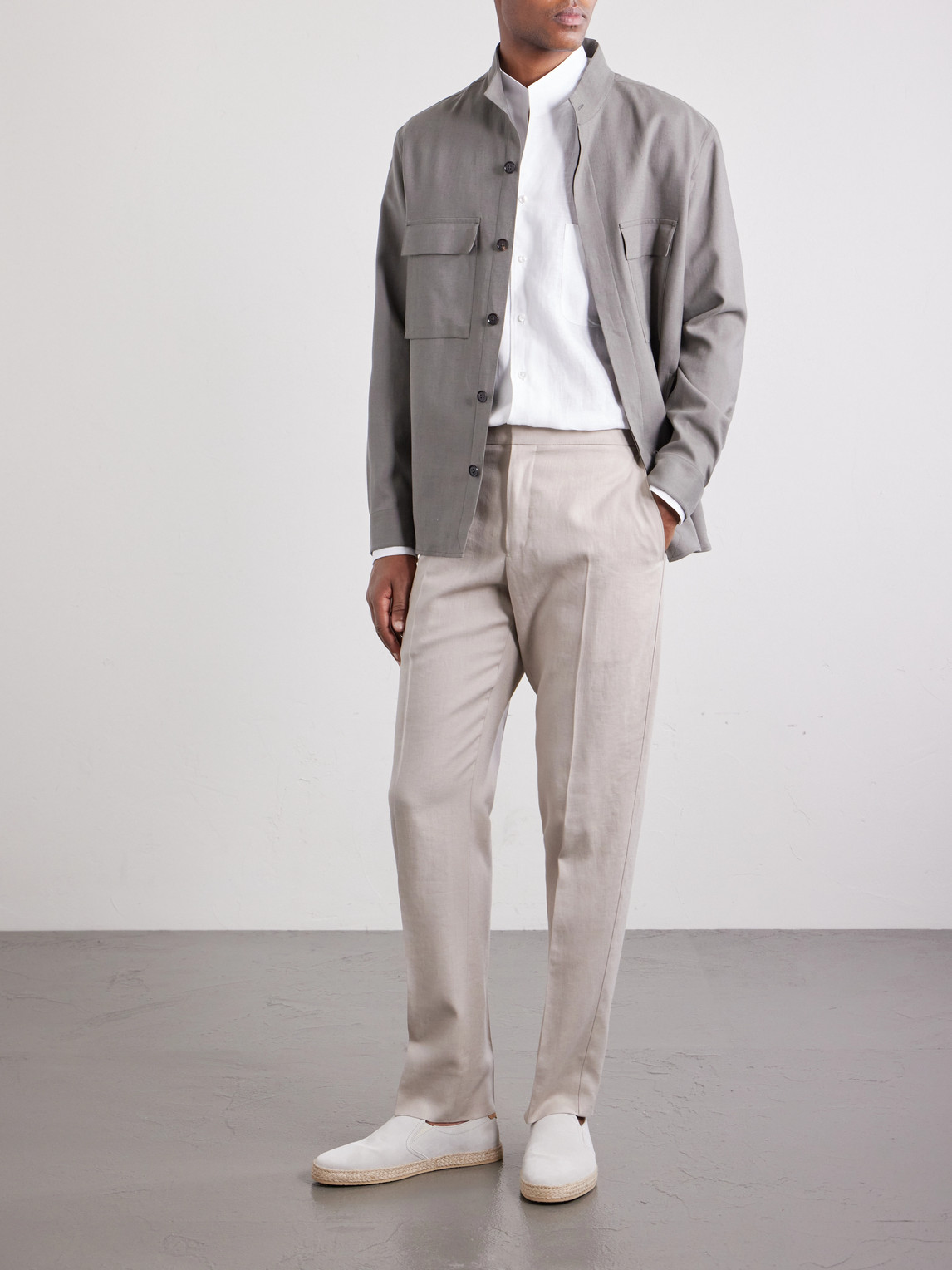 Linen-Gabardine Overshirt