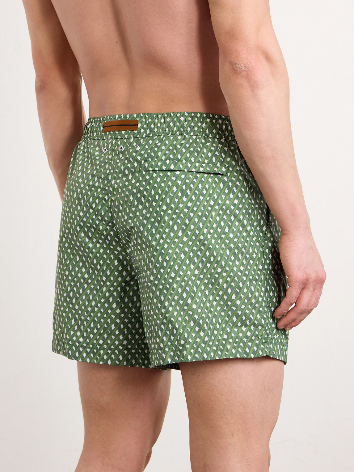  Zegna - Straight-leg Printed Cotton Swim Shorts - Men - Green - S 