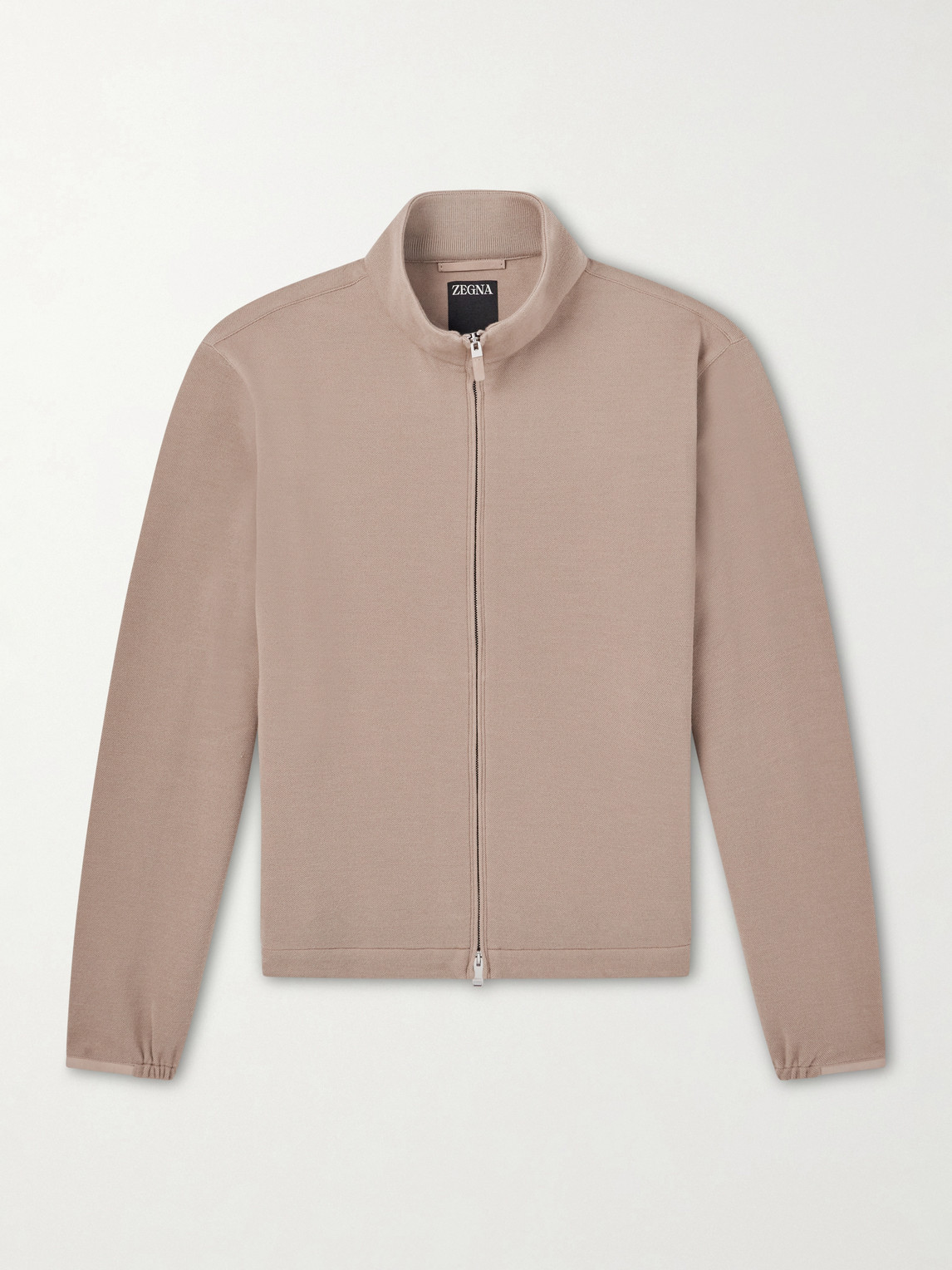 Zegna Honeycomb-Knit Cotton, Wool and Silk-Blend Zip-Up Sweater IT 50