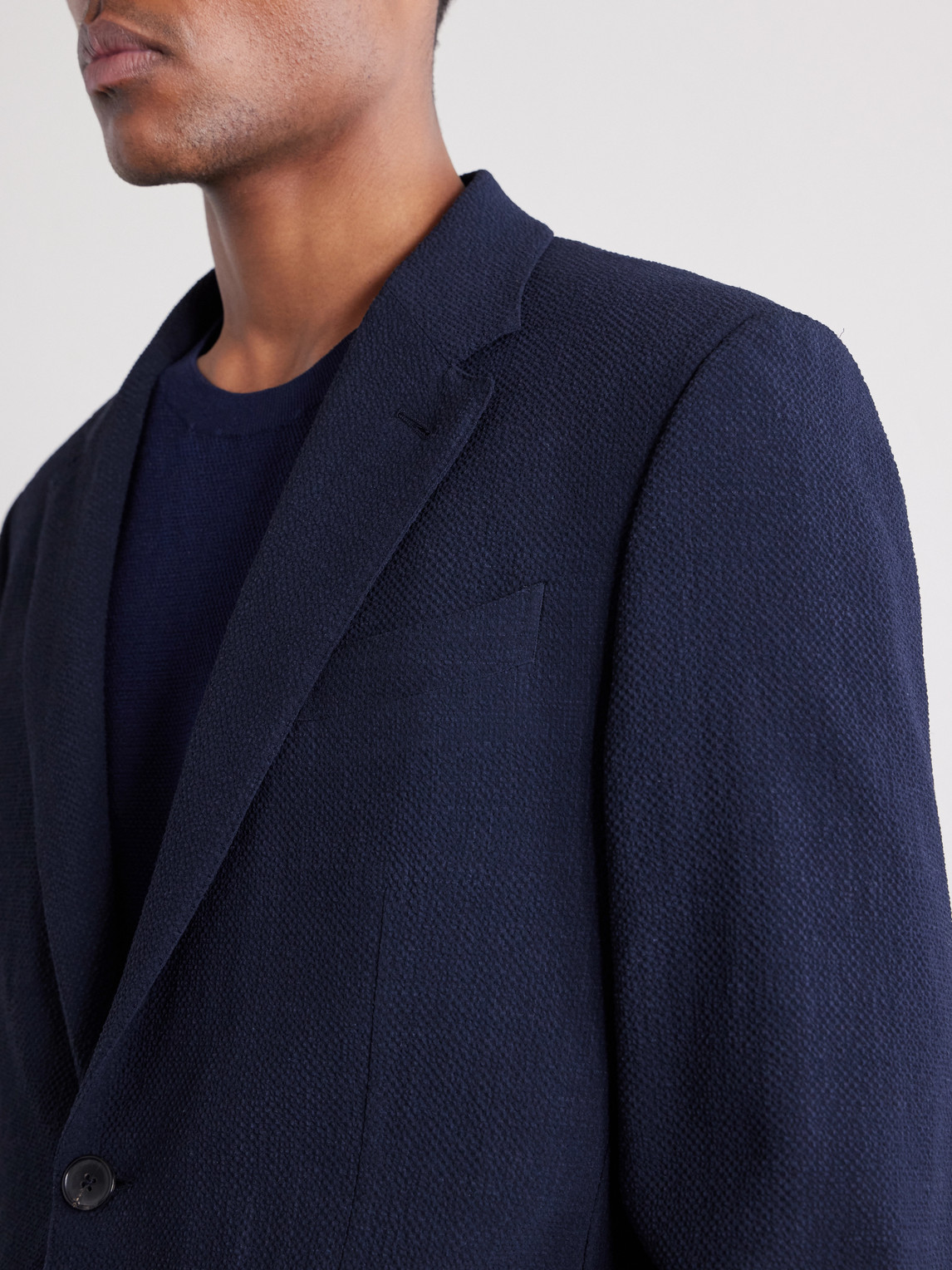 Wool, Silk And Linen-Blend Seersucker Jacket