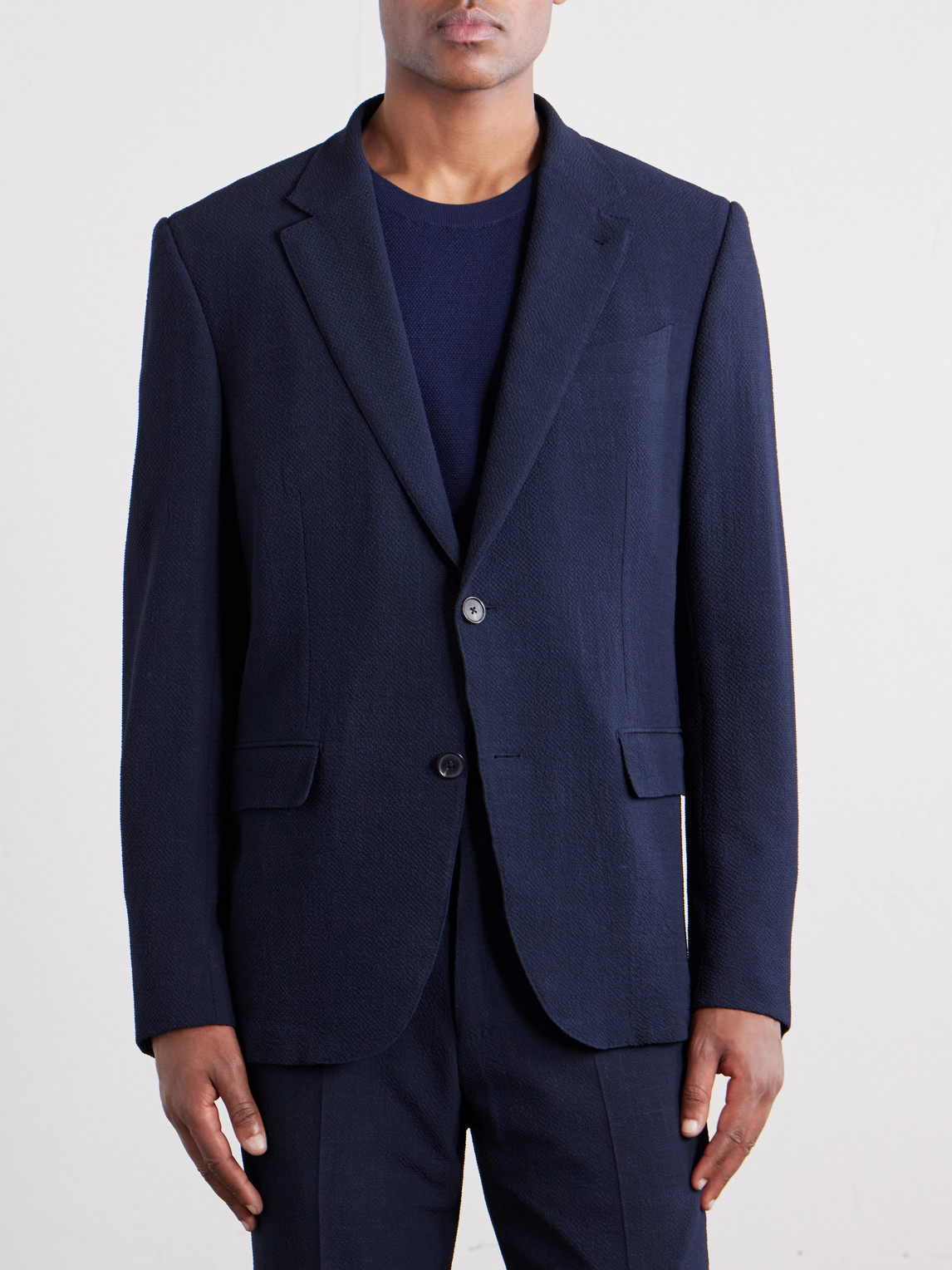 Wool, Silk And Linen-Blend Seersucker Jacket