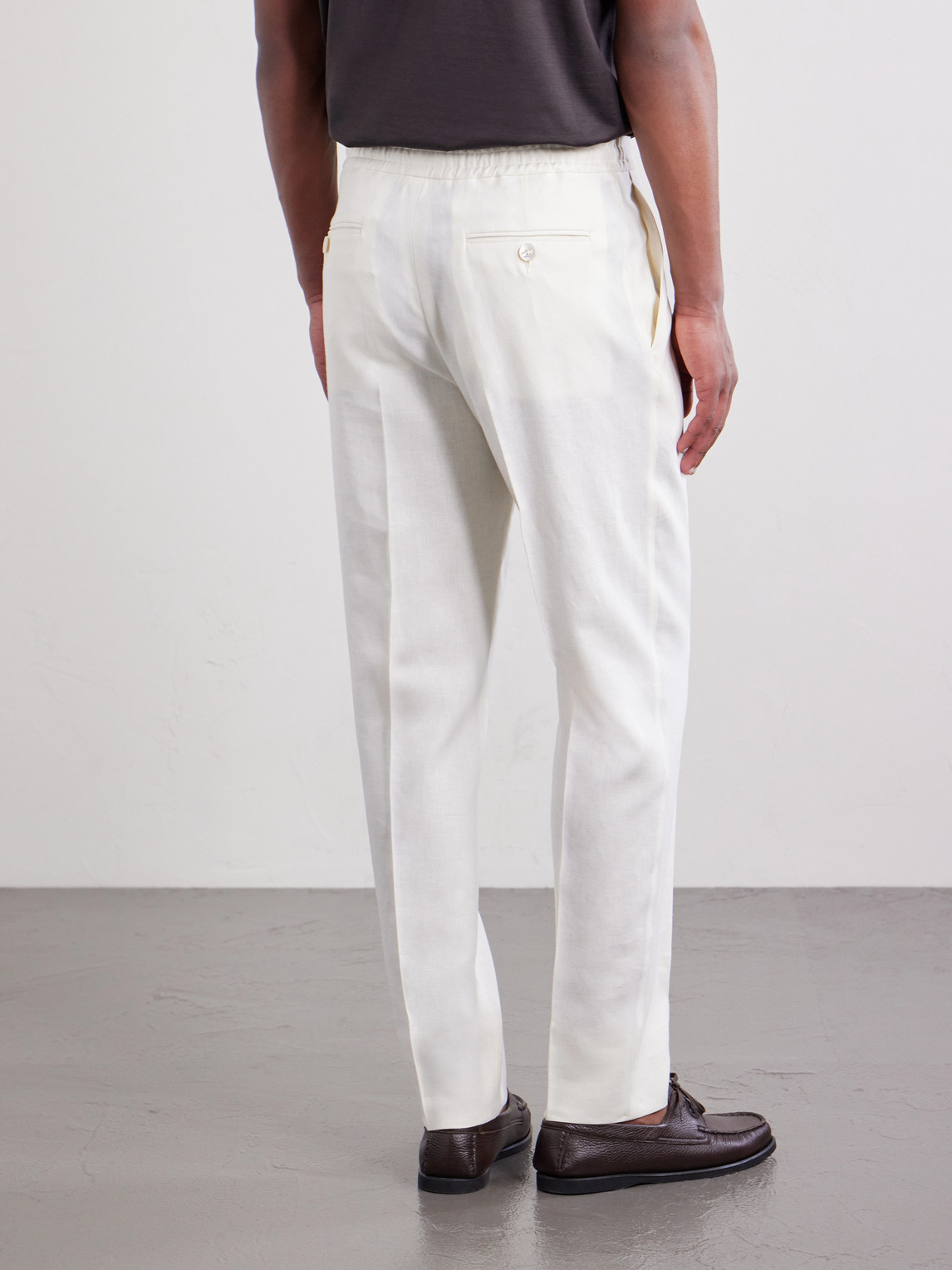 Straight-Leg Linen-Twill Trousers