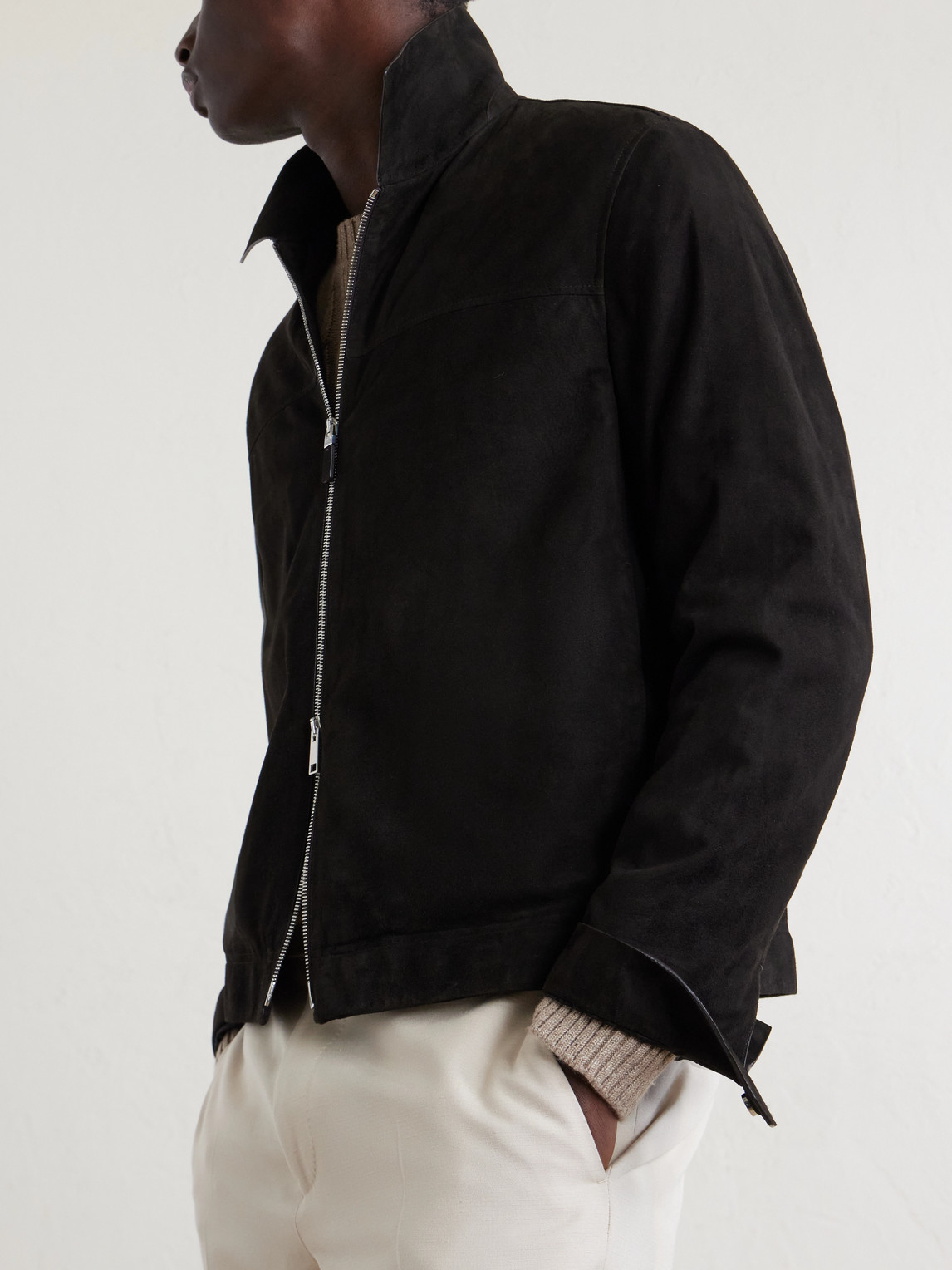 Suede Blouson Jacket