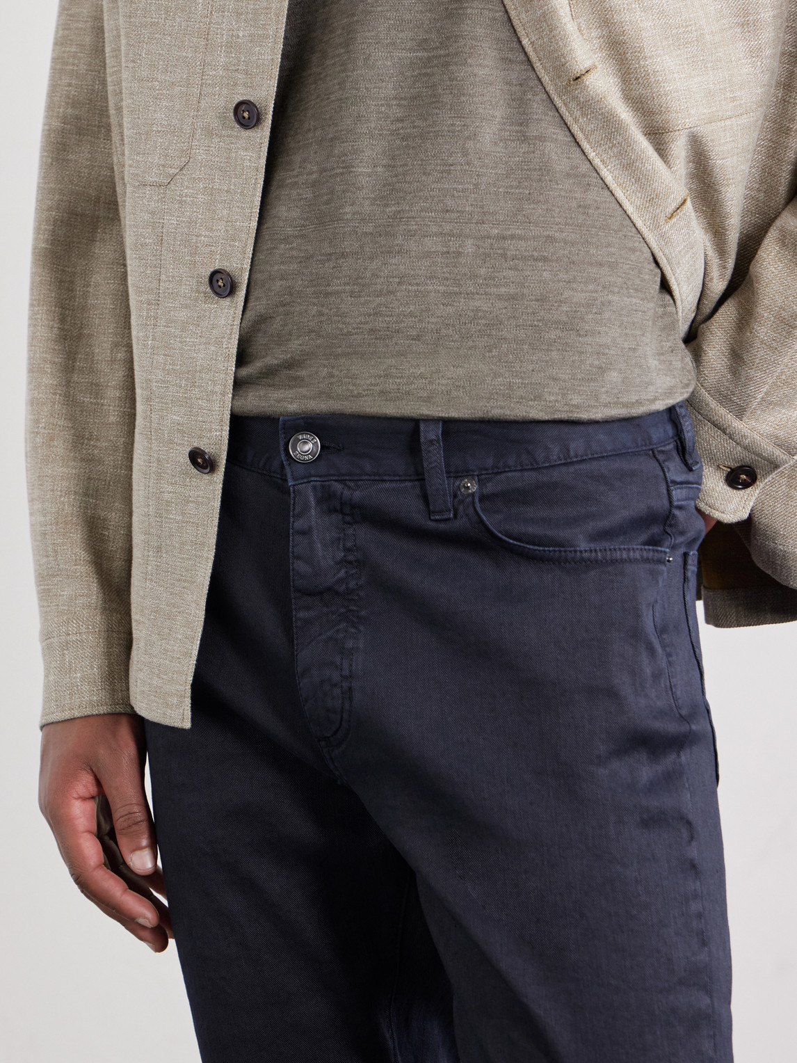 Straight-Leg Linen And Cotton-Blend Jeans