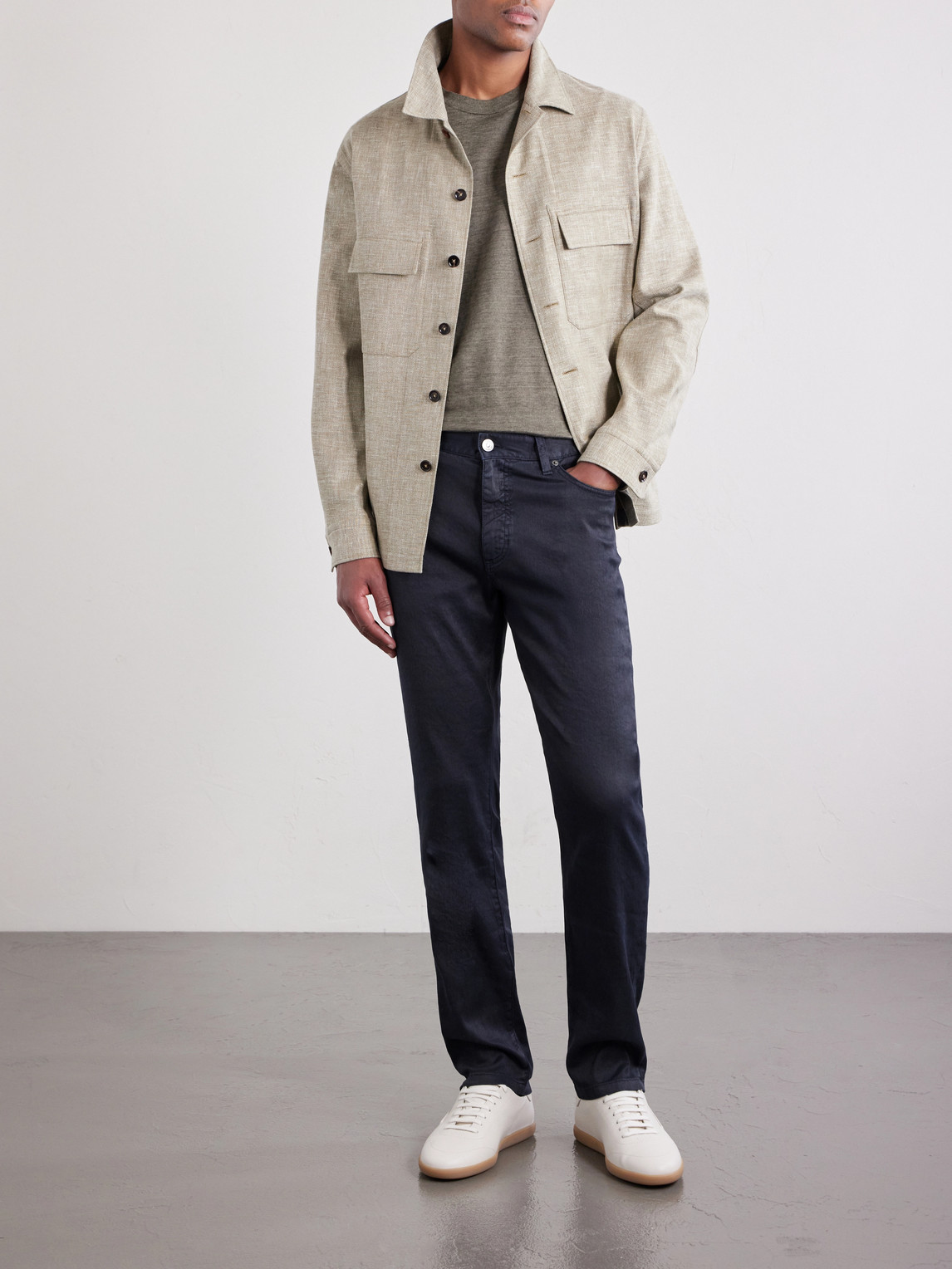 Straight-Leg Linen And Cotton-Blend Jeans