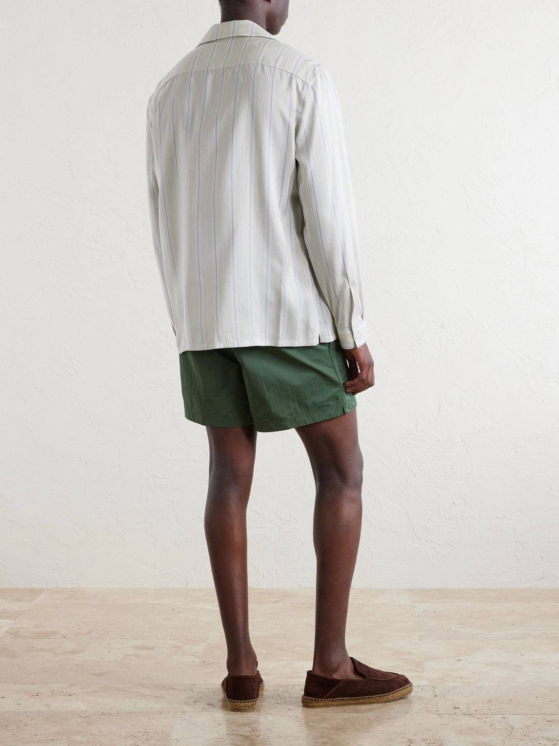 Striped Camp-Collar Shirt