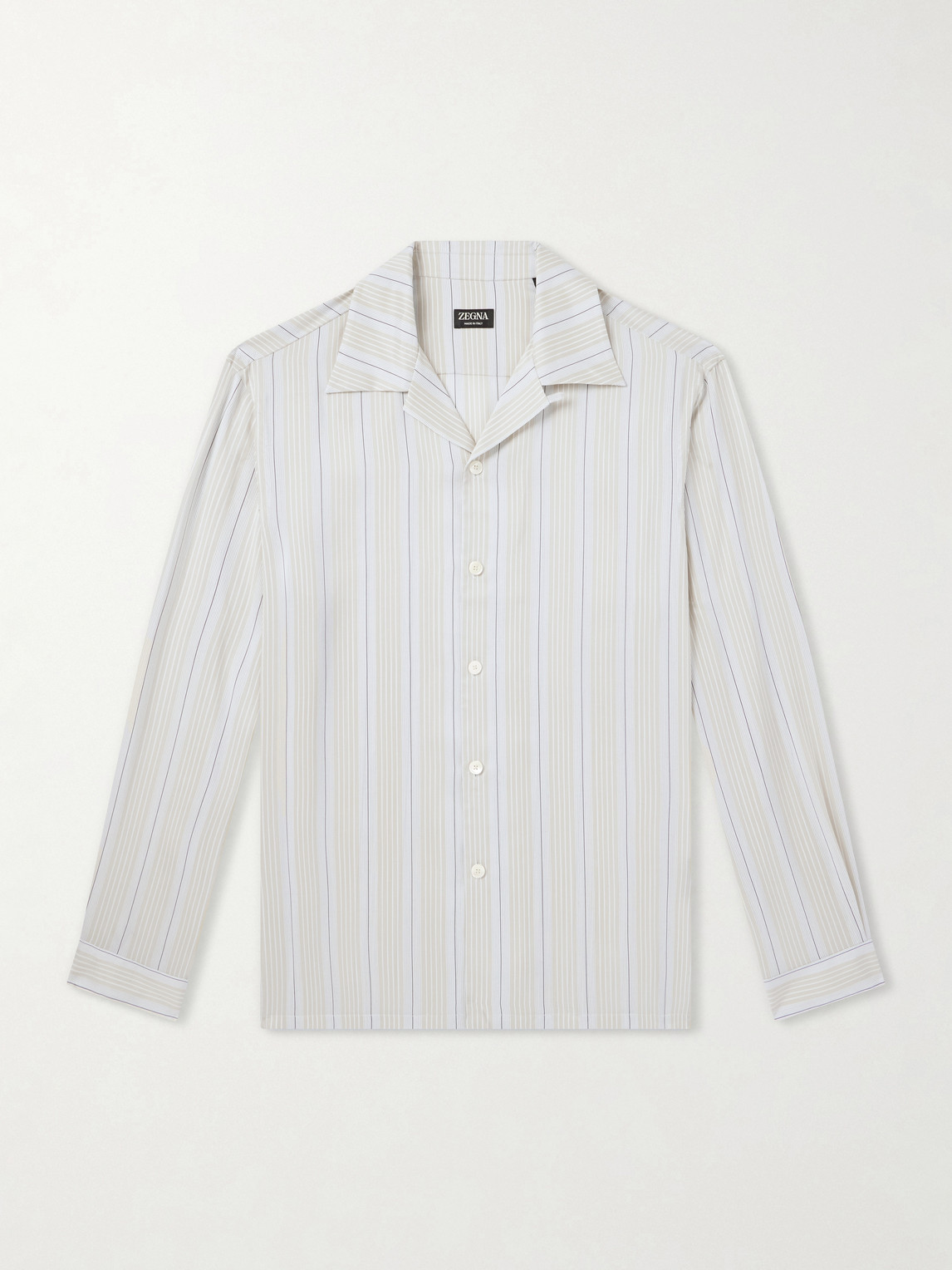 Zegna Striped Camp-Collar Silk Shirt - Men | Thumbnail 6 Zegna Striped Camp-Collar Silk Shirt - Men | Thumbnail 6