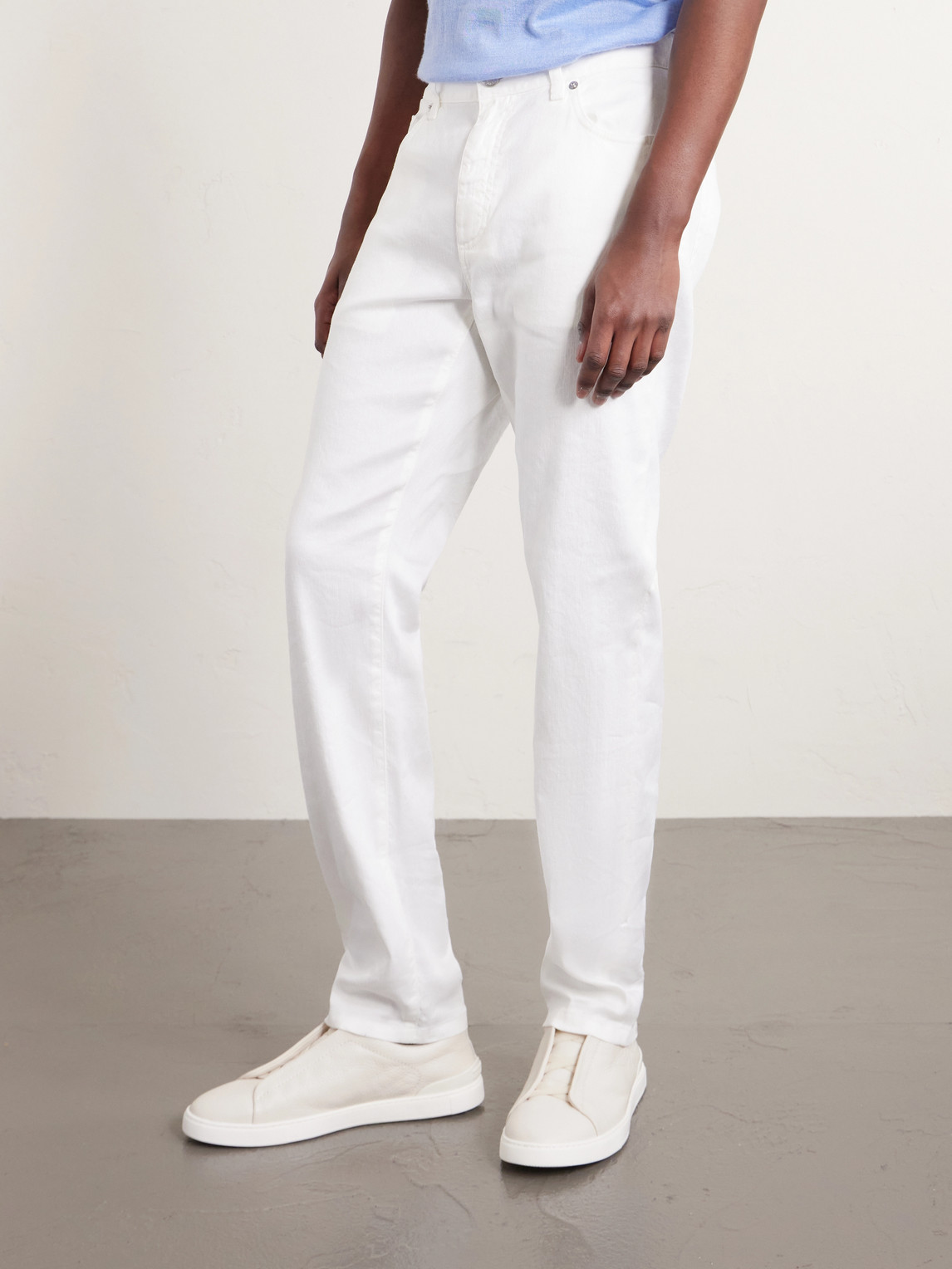 Straight-Leg Linen And Cotton-Blend Trousers