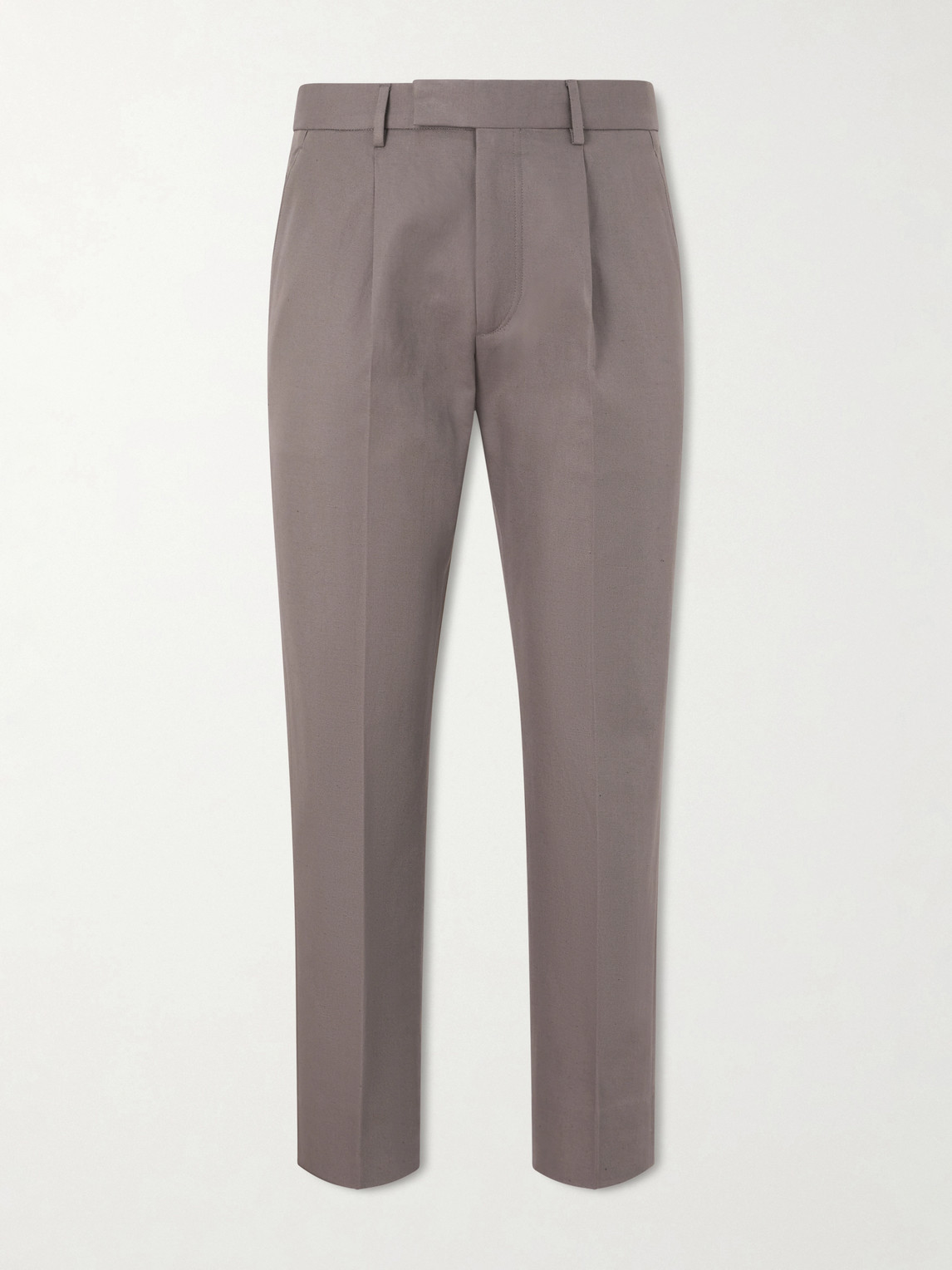 Zegna Cotton and Linen-Blend Trousers IT 56