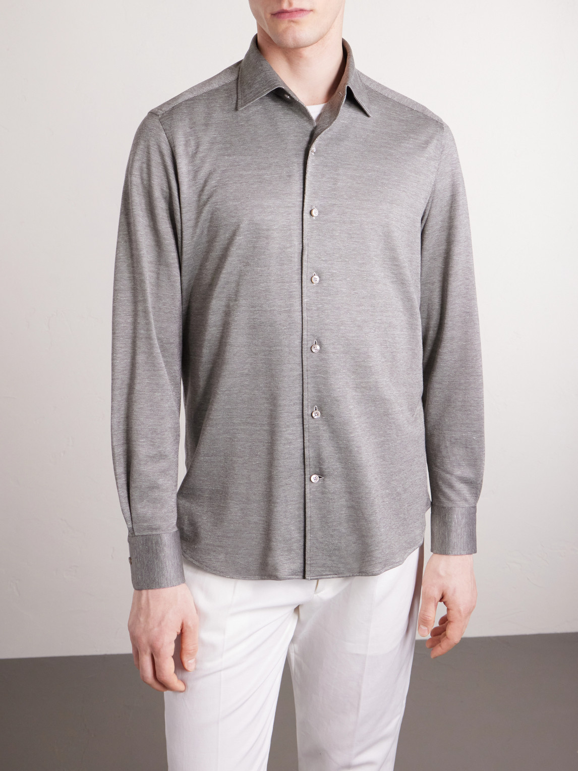 Silk, Linen And Cotton-Blend Shirt