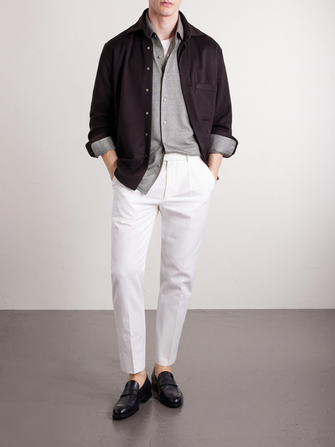 Silk, Linen And Cotton-Blend Shirt