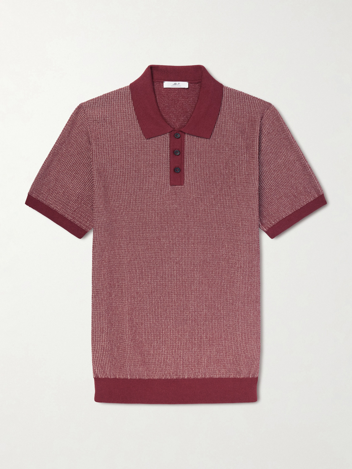 MR P. Honeycomb-Knit Silk and Cotton-Blend Polo Shirt - Men