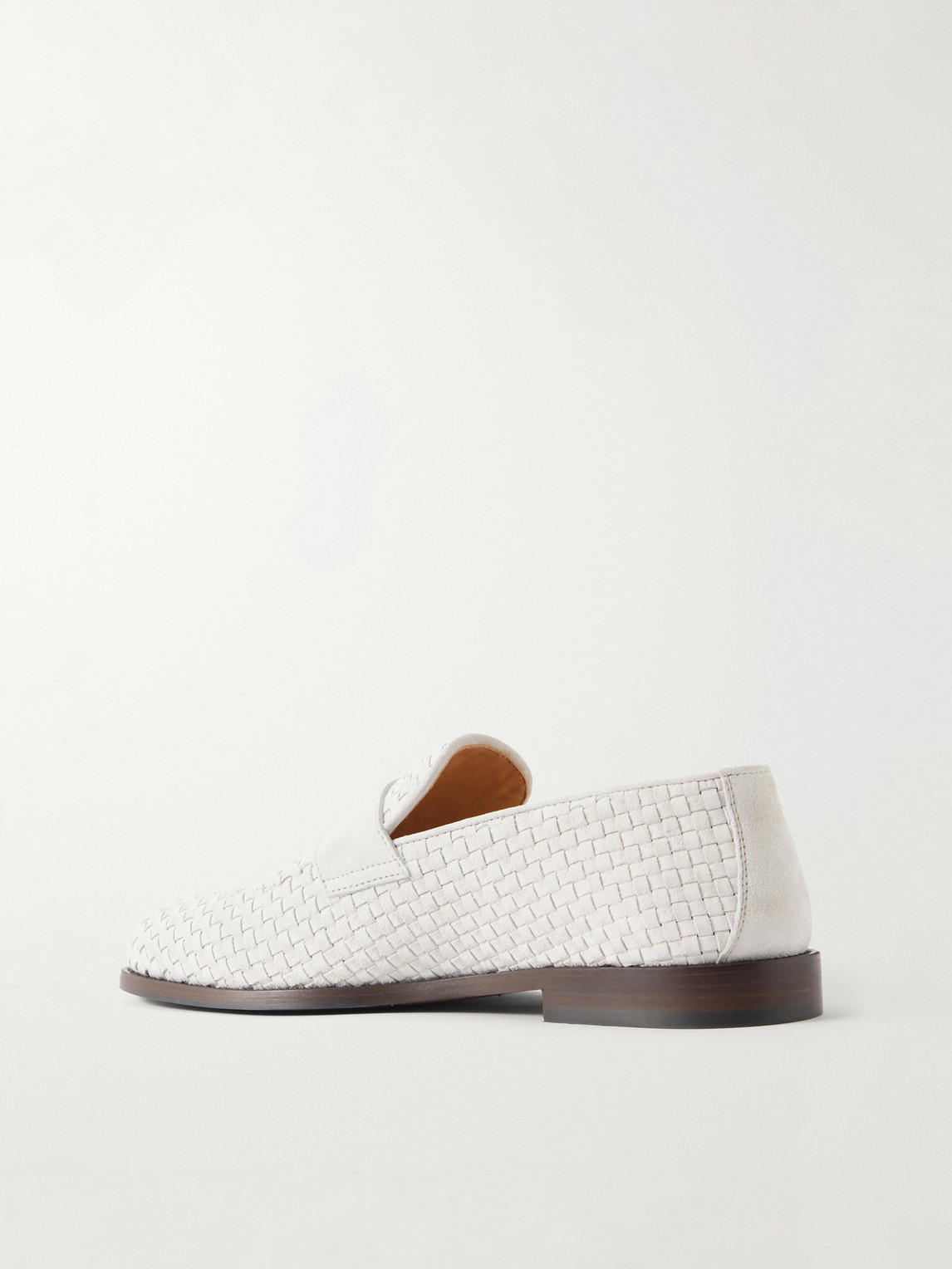 Woven Suede Penny Loafers