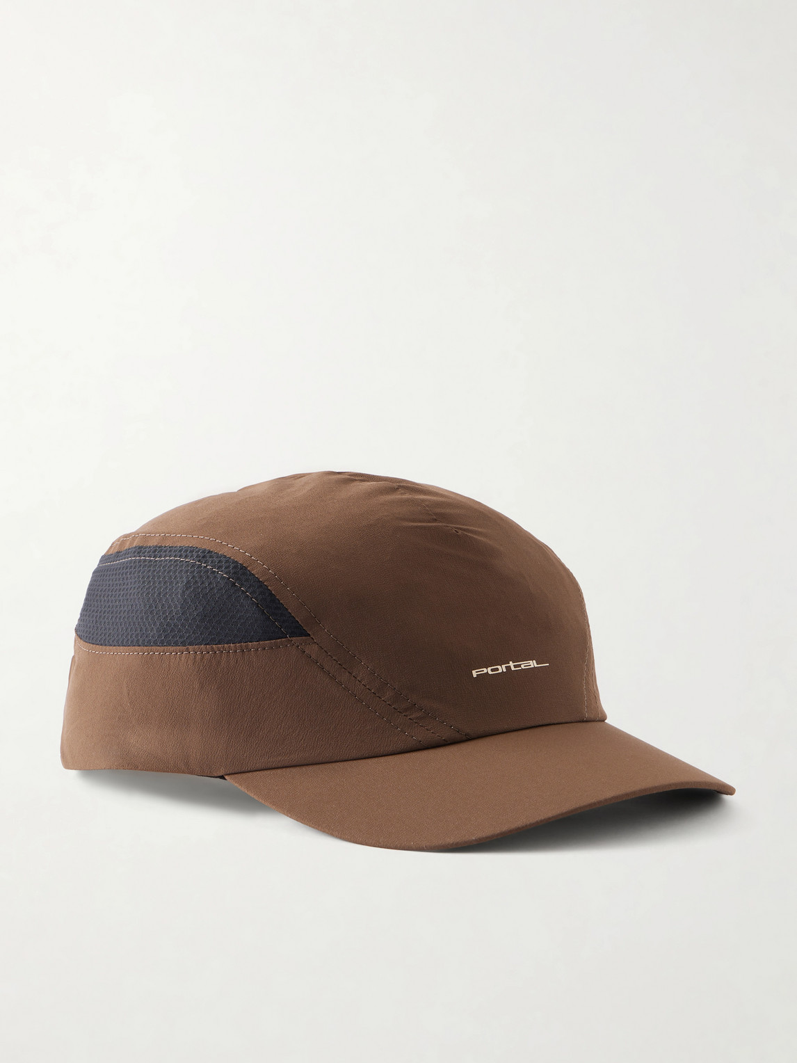 Portal Planar Logo-print Mesh-trimmed Recycled-shell Cap In Brown