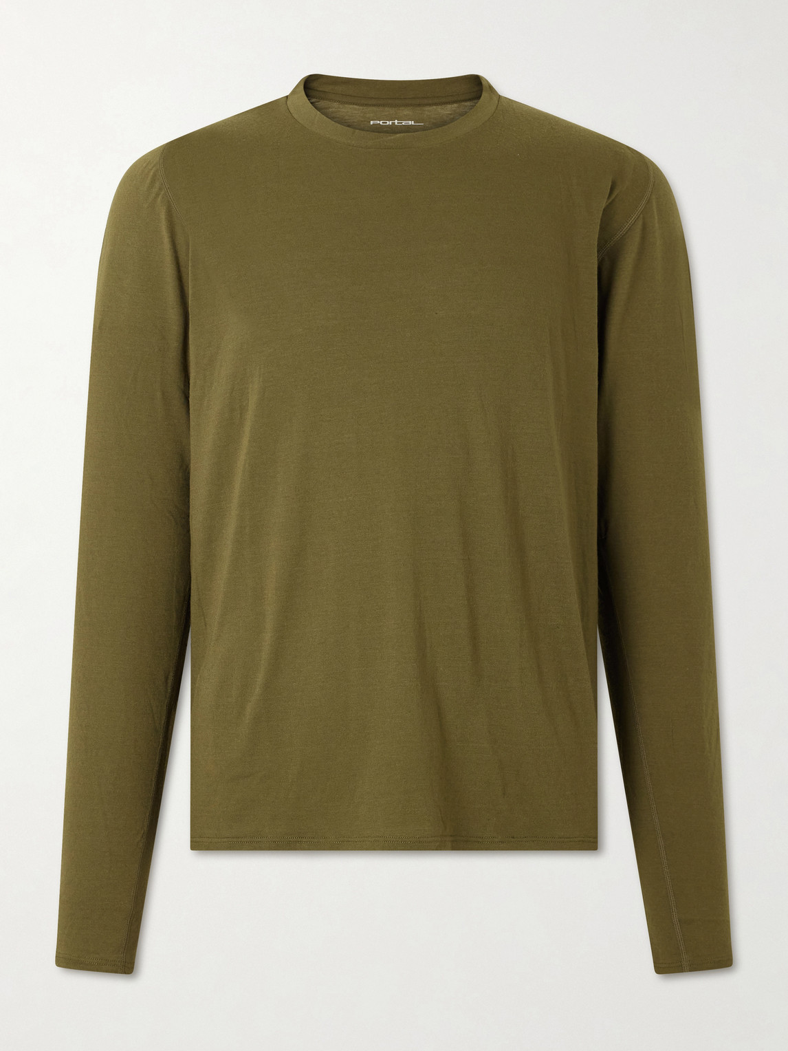 Portal Drift Merino Wool-blend Jersey T-shirt In Green