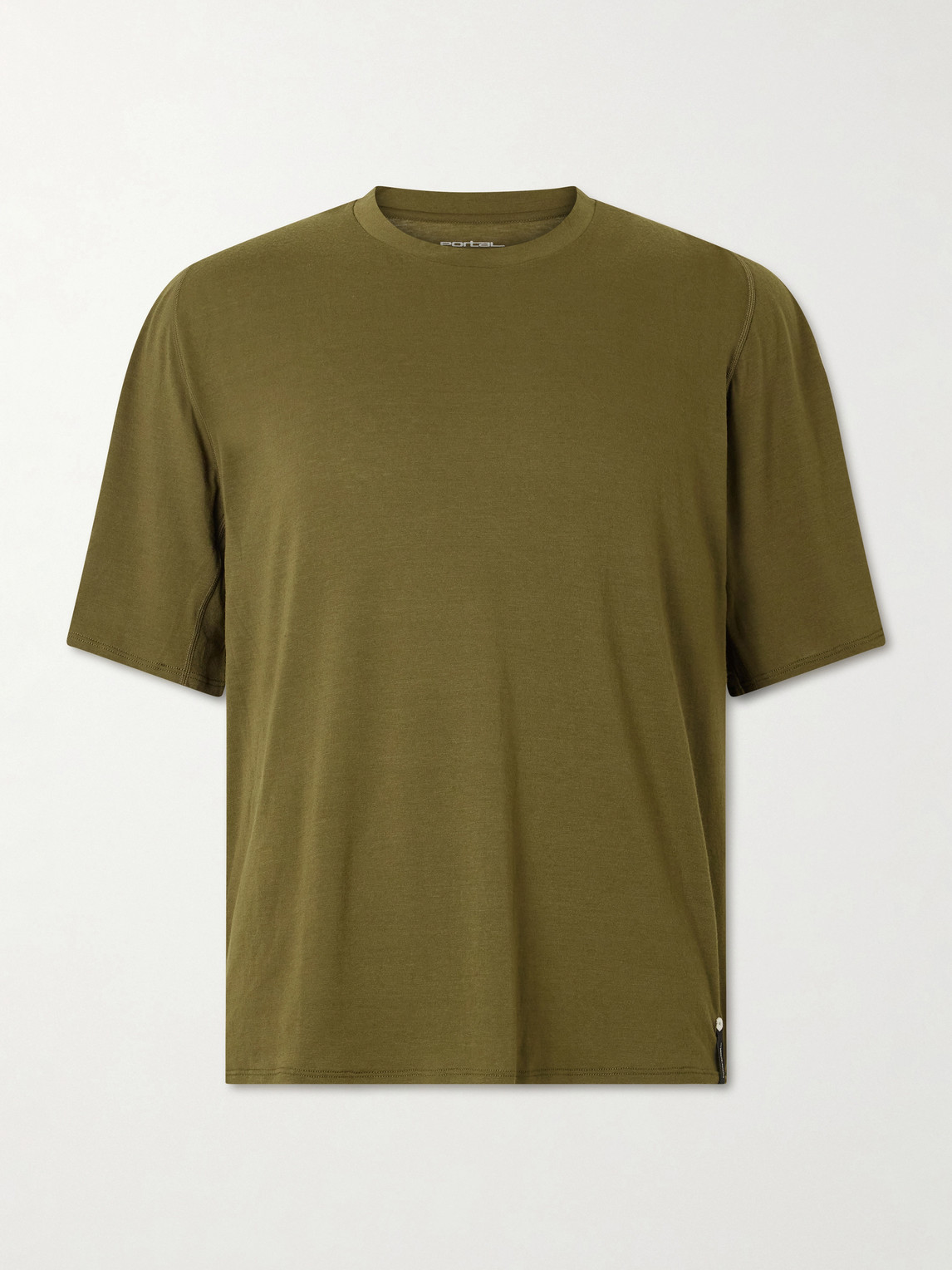 Portal Drift Merino Wool-blend Jersey T-shirt In Green